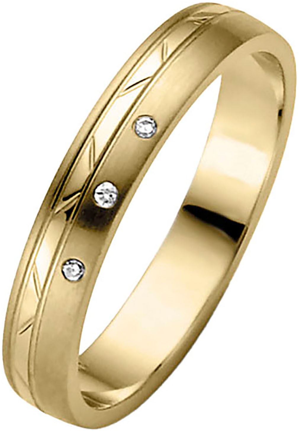Firetti Trauring »Schmuck Geschenk Gold 375 Hochzeit Ehering "LIEBE"«, Made in Germany - wahlweise mit oder ohne Brillanten
