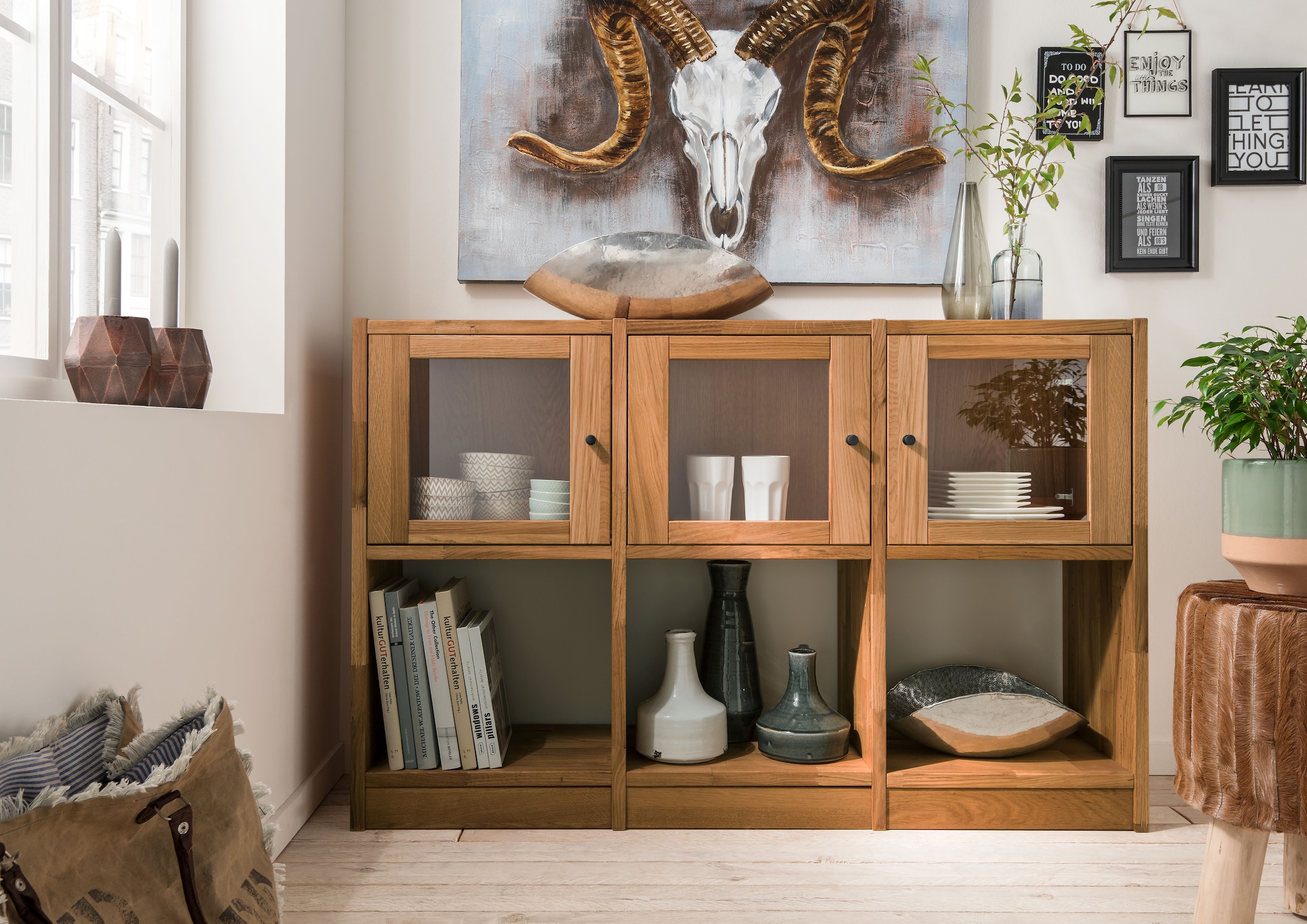 Home affaire Sideboard "Ecko, vielseitig als Bücher-, Wohn- oder Aufbewahrungsregal einsetzbar" Modulares Regalsystem mit vielseitigen Gestaltungsmöglichkeiten