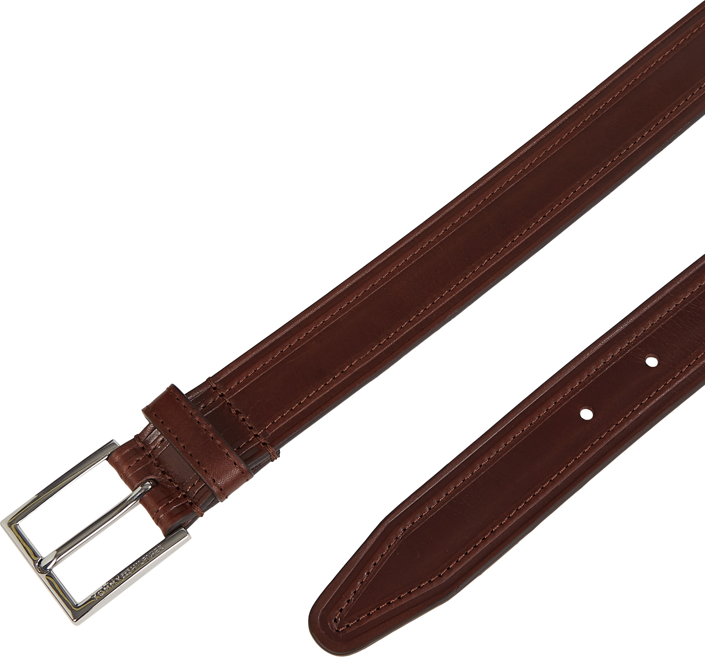 Tommy Hilfiger Ledergürtel »HUDSON EMBOSS LEATHER 3.0«, Größenverstellbar