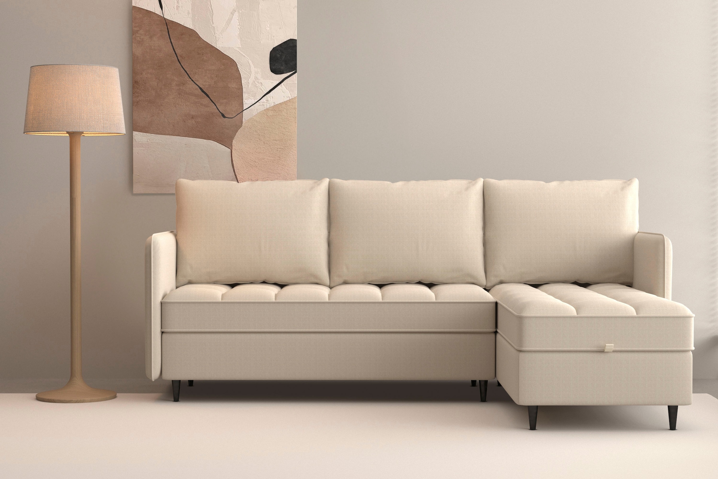 Dorel Home Ecksofa "LINDHUS, L-Form, 4 verschiedene Stellvarianten, Lounge- günstig online kaufen