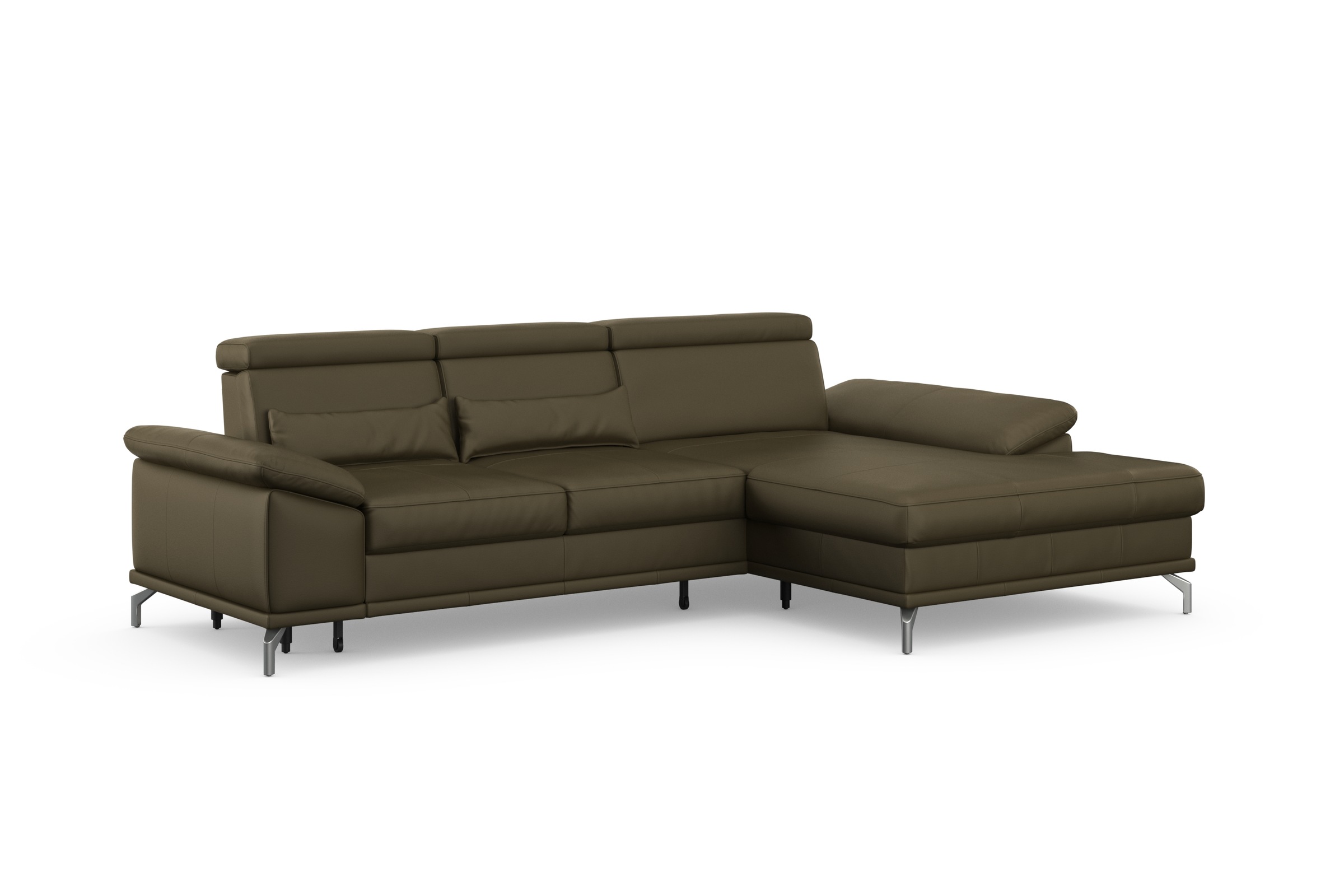 sit&more Ecksofa »Cabrio L-Form, mit Sitztiefenverstellung, Arm- und Kopfteilverstellung«, 2 Nierenkissen, Federkern, optional Bettfunktion und Stauraum