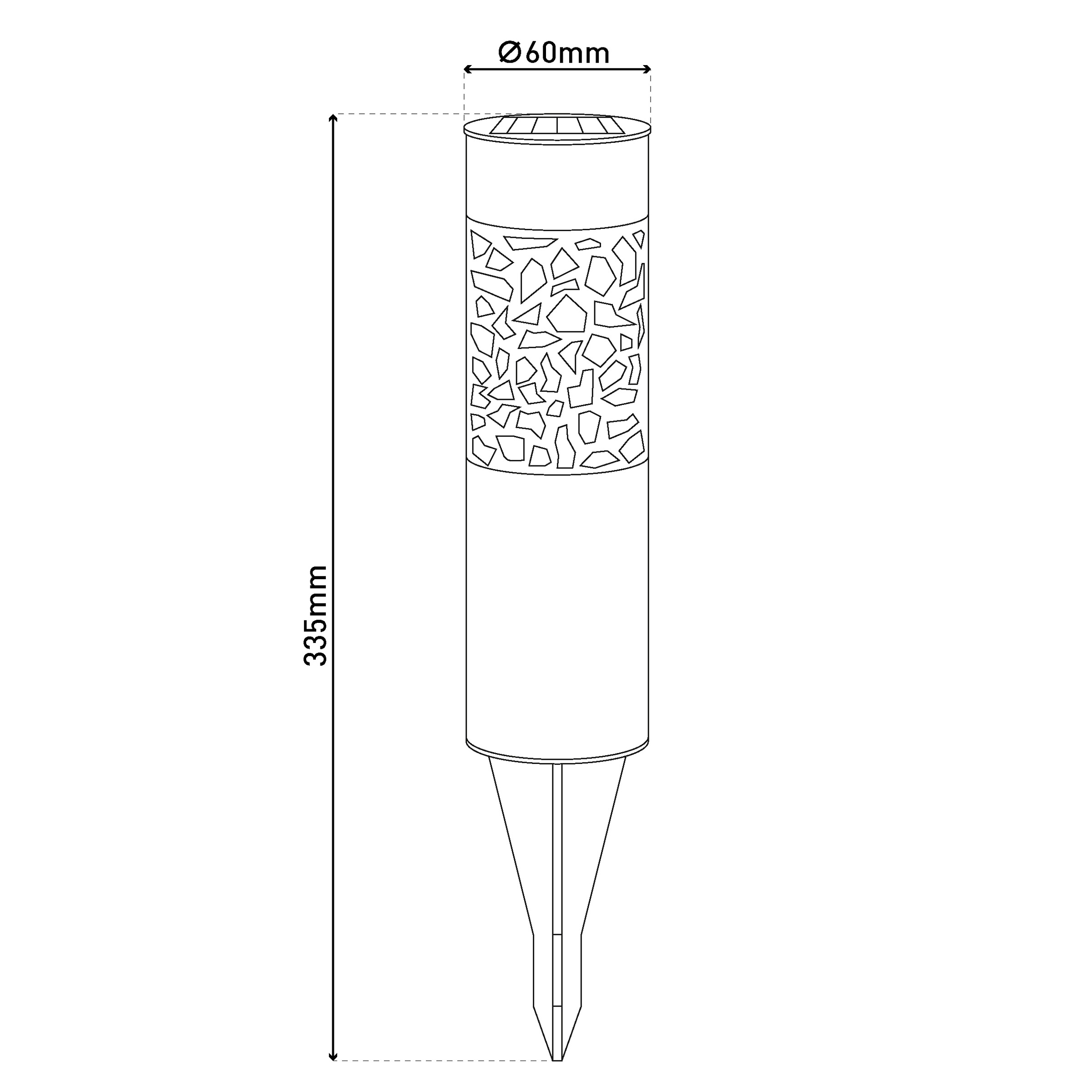 näve LED Solarleuchte »Havanna« LED-Modul 1 Stk. Warmweiß 4er-Set Dekoerdspieß grau, Glaseinsatz 2x grün, 2x orange, H: 33,5 cm