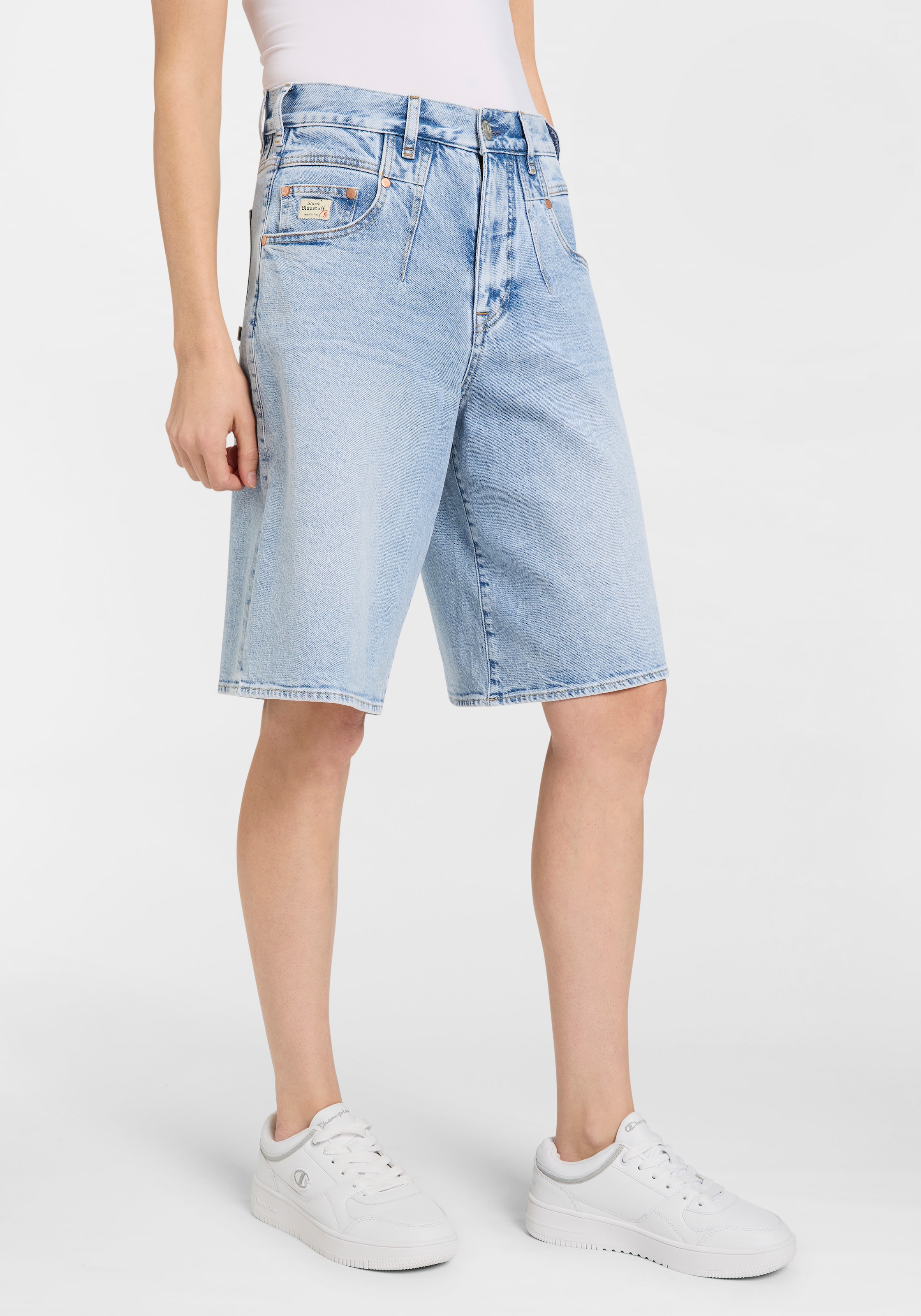 Herrlicher Jeansbermudas "Brooke Bermuda Denim", mit weitem Bein günstig online kaufen