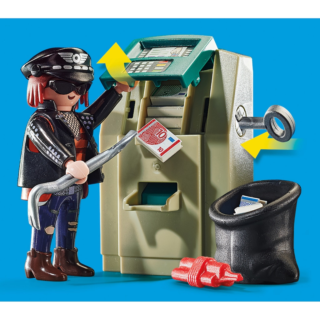 Playmobil® Konstruktions-Spielset »Polizei-Motorrad: Verfolgung des Geldräubers (70572), City Action«, (32 St.), Made in Europe