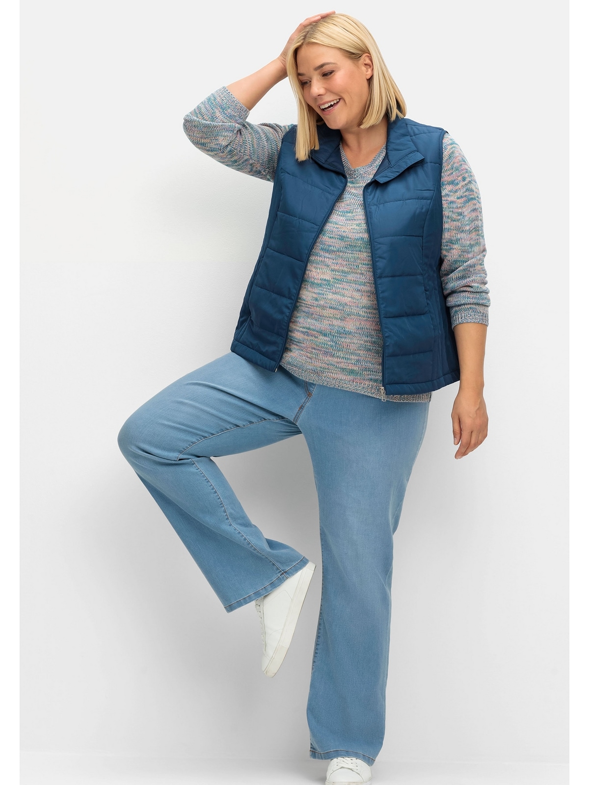 Sheego Bootcut-Jeans »Große Größen«, mit Komfortbund und Used-Effekten  online kaufen | BAUR