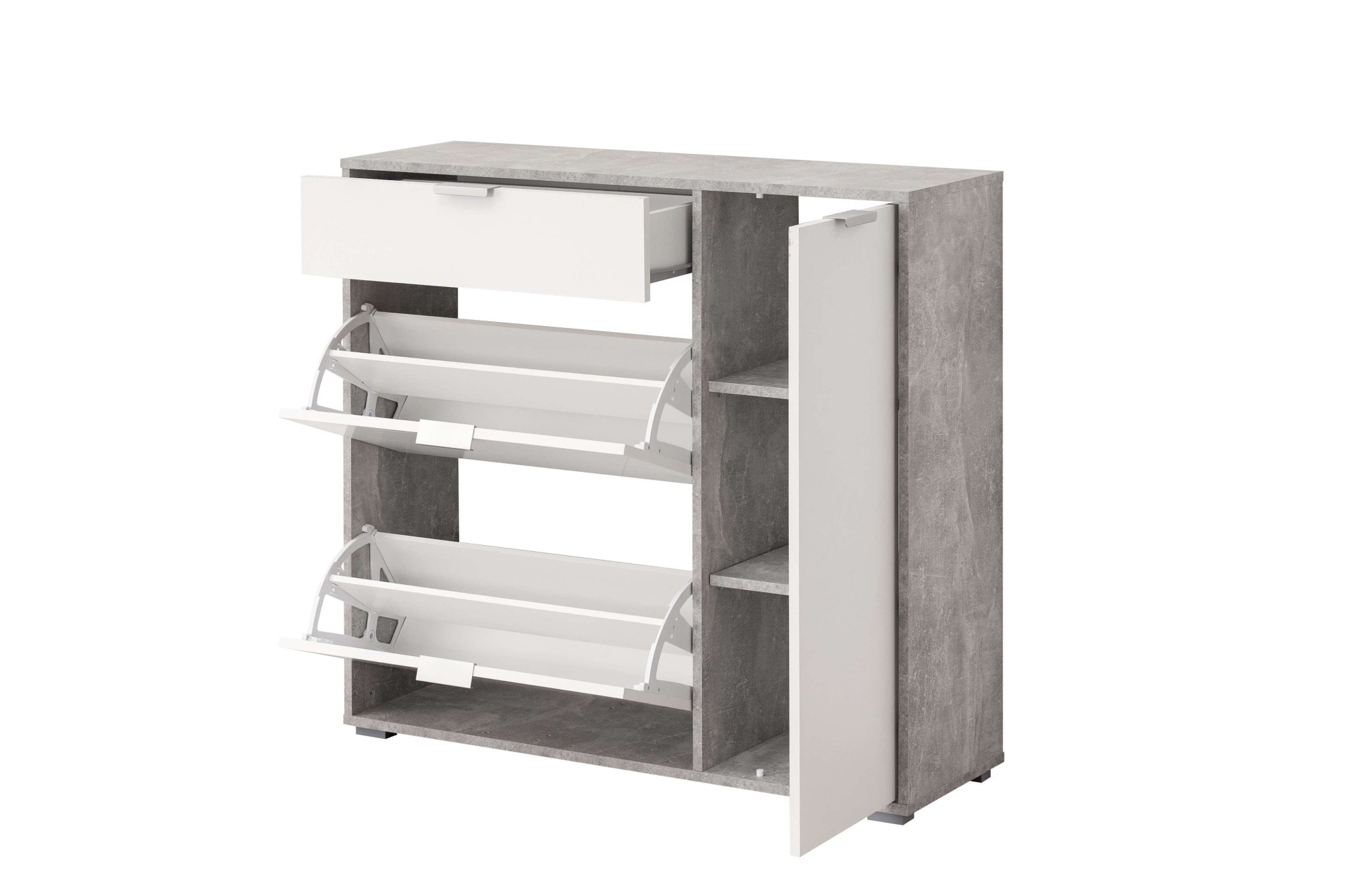 INOSIGN Schuhschrank »Arco 2, Schuhkommode, Schuhregal, Breite 102 cm«, 2 Klappen mit Doppelschuhtrommeln, mit Schublade, in modernen Farben