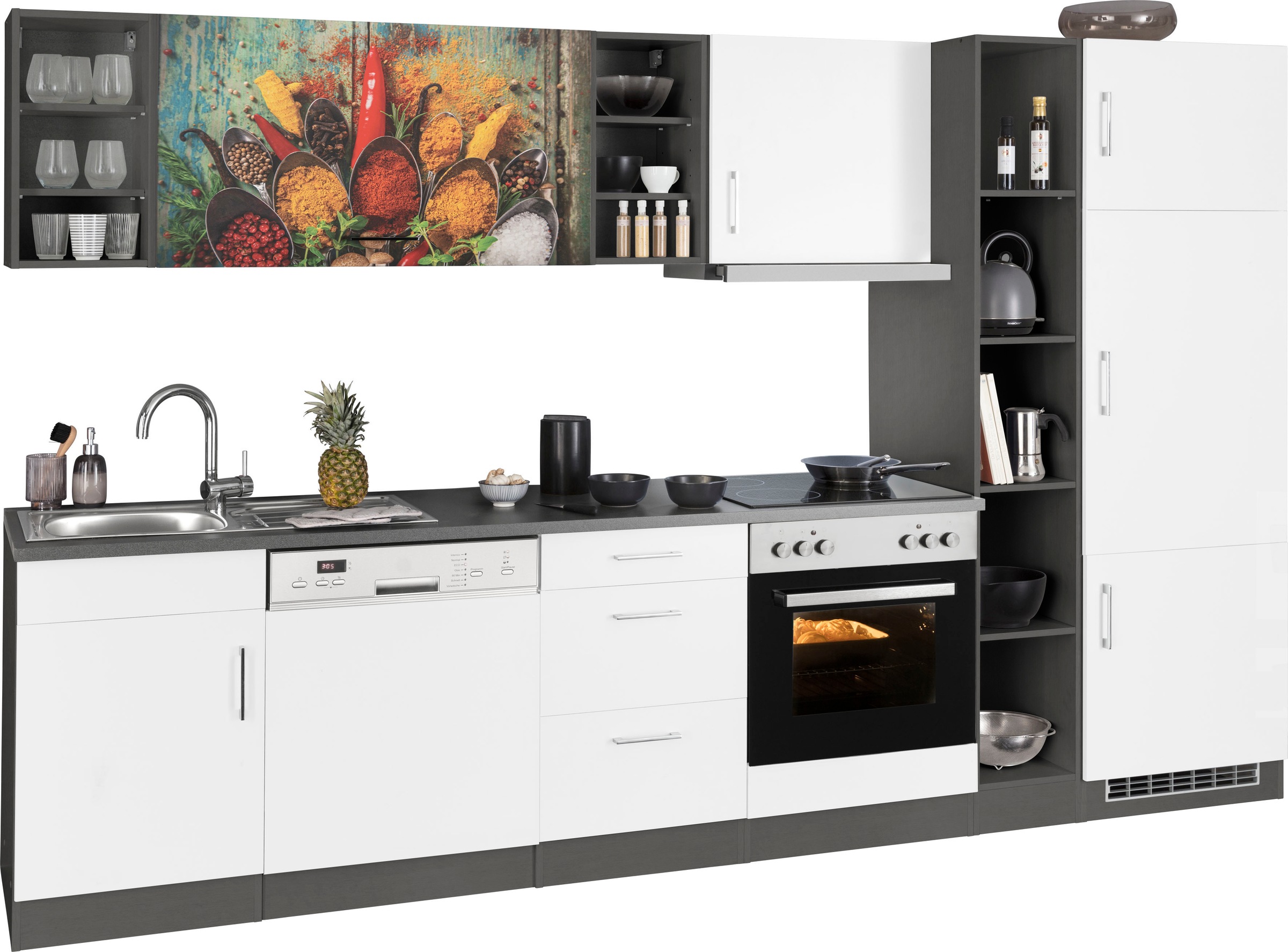 Thumbnail - KOCHSTATION Küchenzeile "KS-Paris – Küchen mit einzigartigen Fotomotiven auf den Fronten" Breite 310 cm, wahlweise mit E...