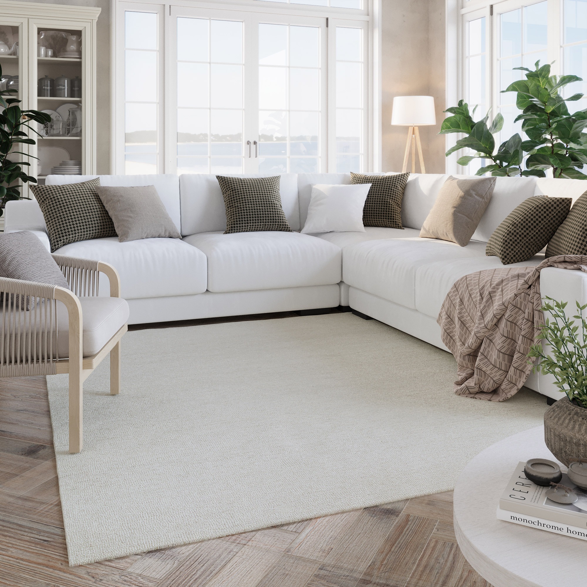 Wecon home Wollteppich »Hamptons SIXTEEN«, rechteckig, 10 mm Höhe, Läufer, Schurwolle, Kurzflor, Wohnzimmer, Schlafzimmer, elegant