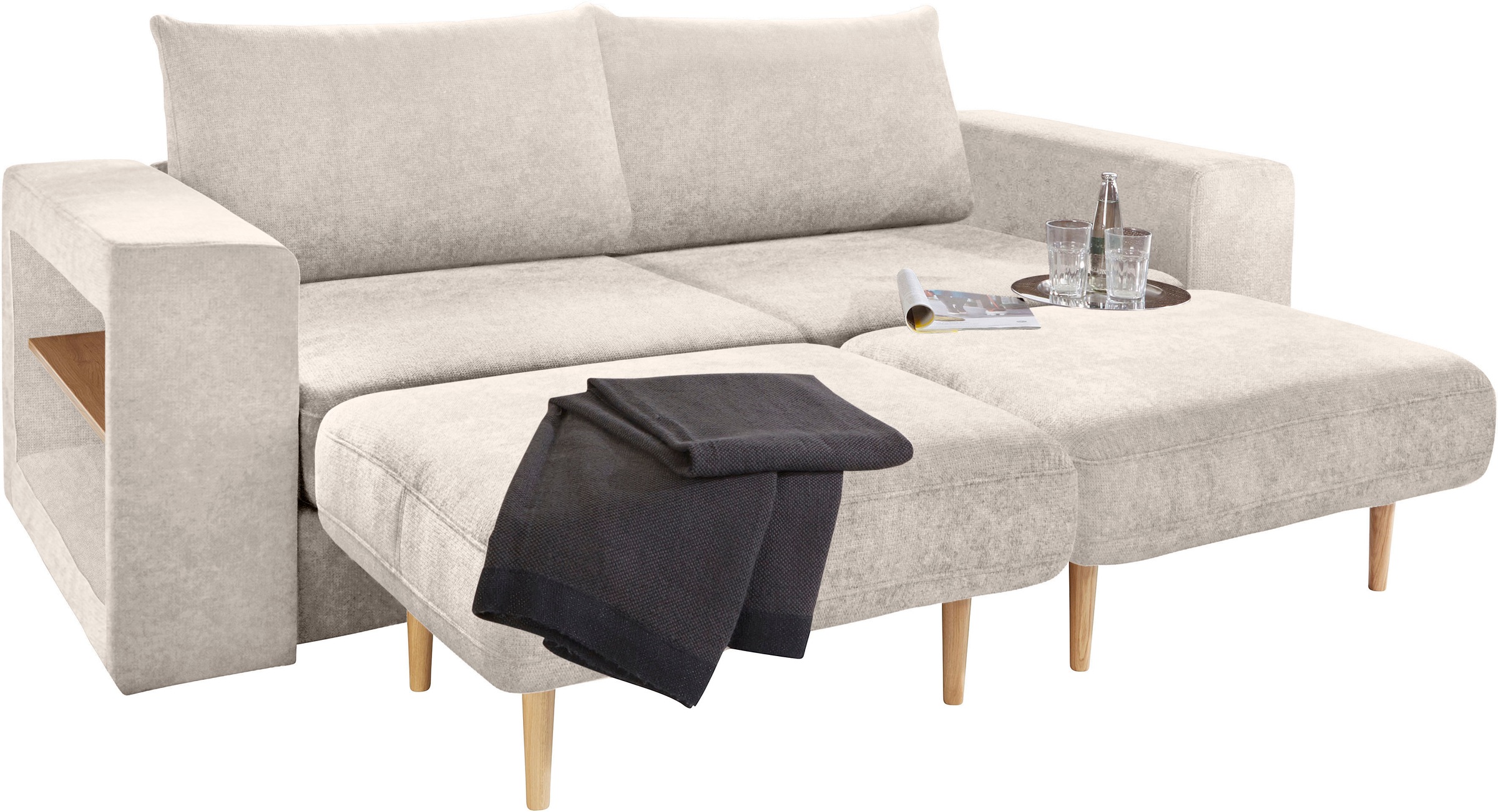 LOOKS by Wolfgang Joop 3,5-Sitzer »Looksvb«, Verwandlungssofa: aus Sofa wird Sofa mit 2 Hockern, mit Regalfunktion