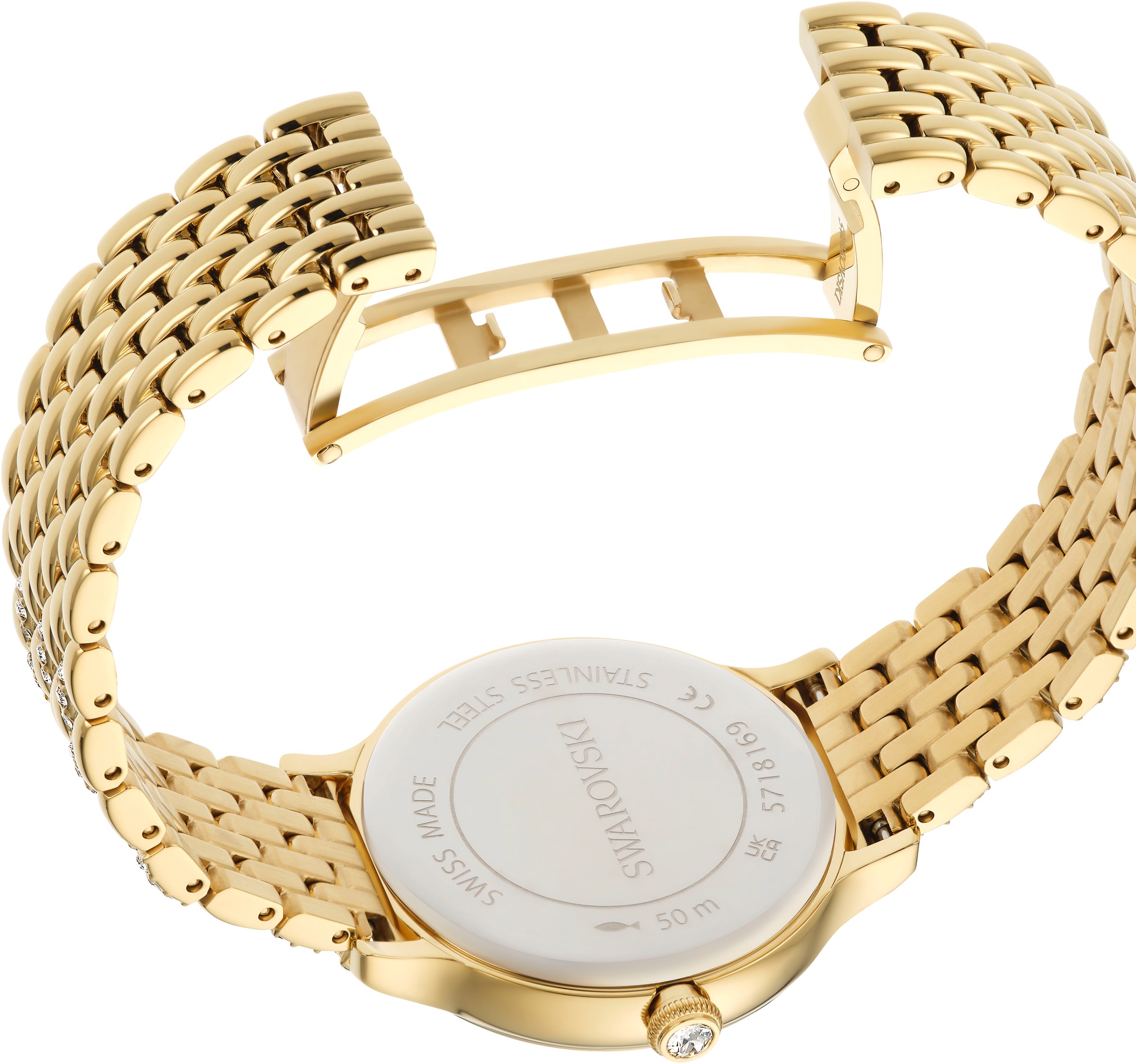 Swarovski Quarzuhr »IMBER«, Armbanduhr, Damenuhr, Swiss Made, Edelstahlarmband, analog