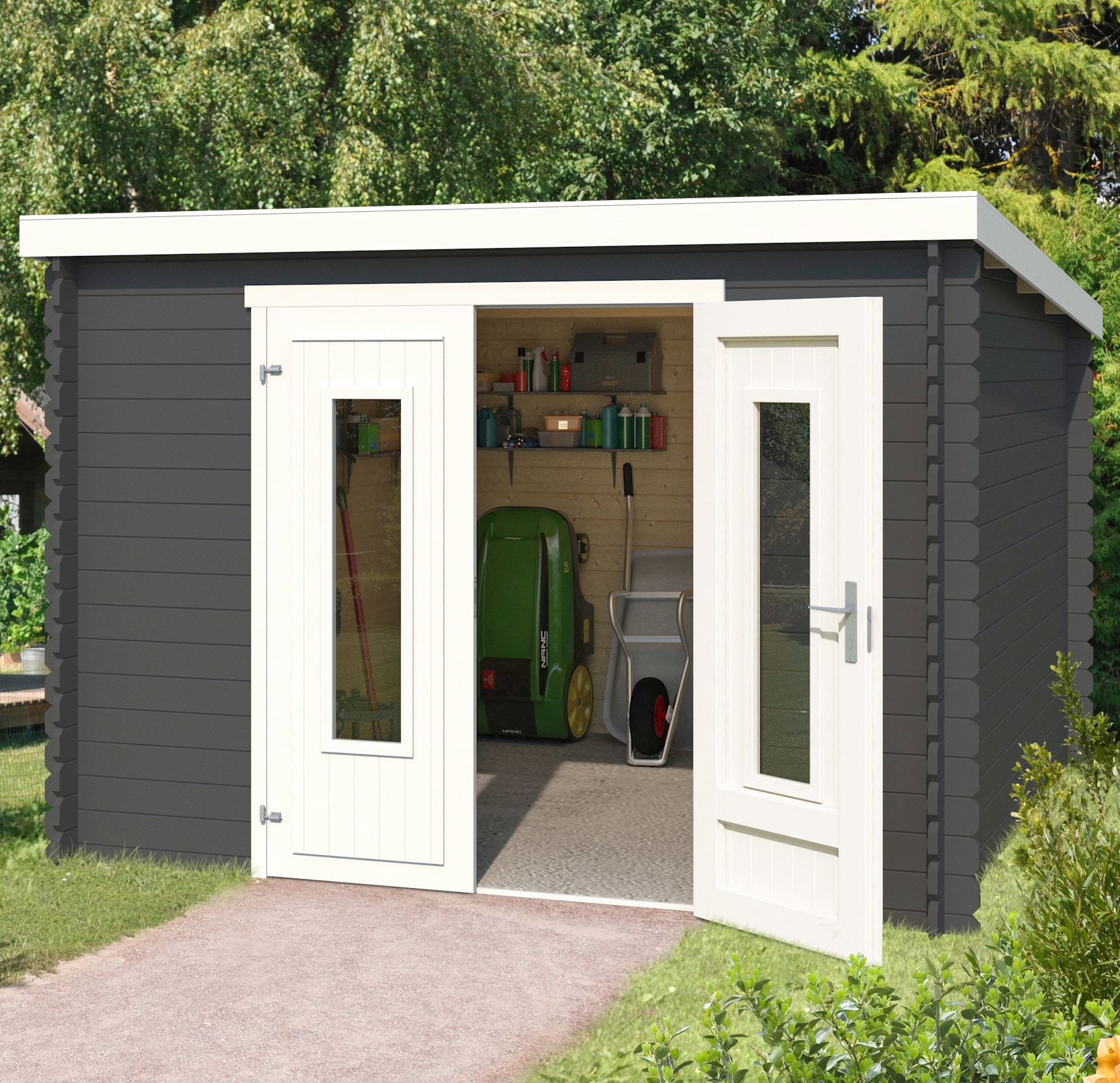 LASITA MAJA Gartenhaus "Sacramento" Blockbohlenhaus 28mm