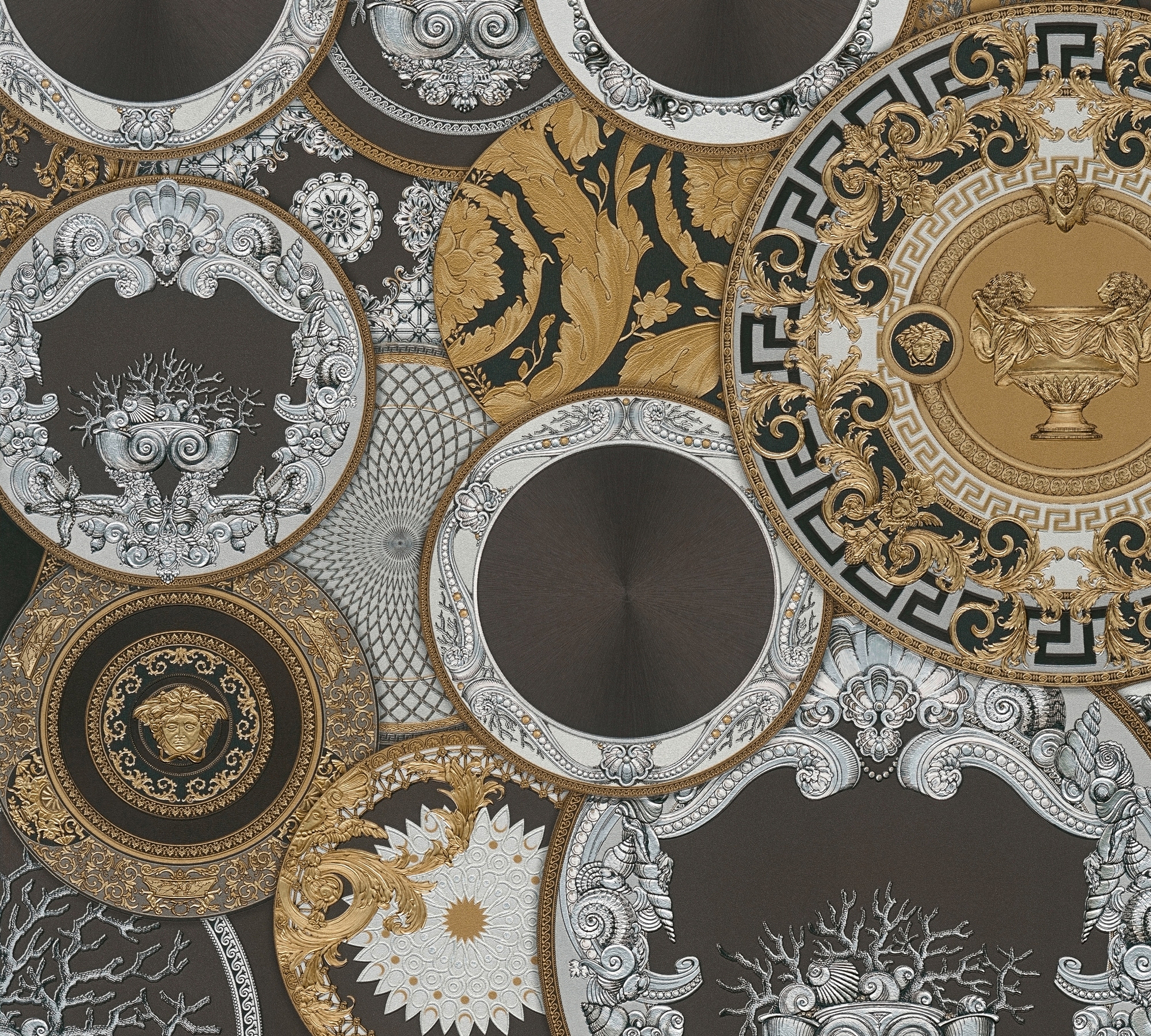 Versace Vliestapete »Versace 6 Art De La Table –« 3D-Optik | Barock | Motiv geprägt Elegantes Ornamentdesign mit Metallic-Glanz & feiner Prägung