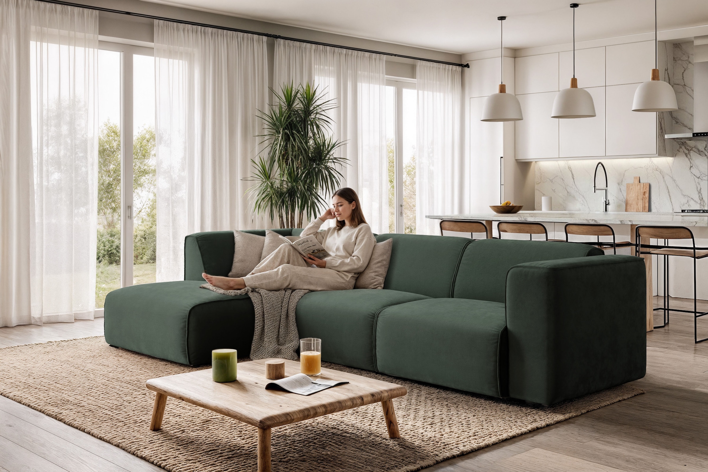 OTTO home Ecksofa "Merid L-Form, B: 295 cm - OTTO. Verlässliche Qualität." jederzeit durch Module erweiterbar