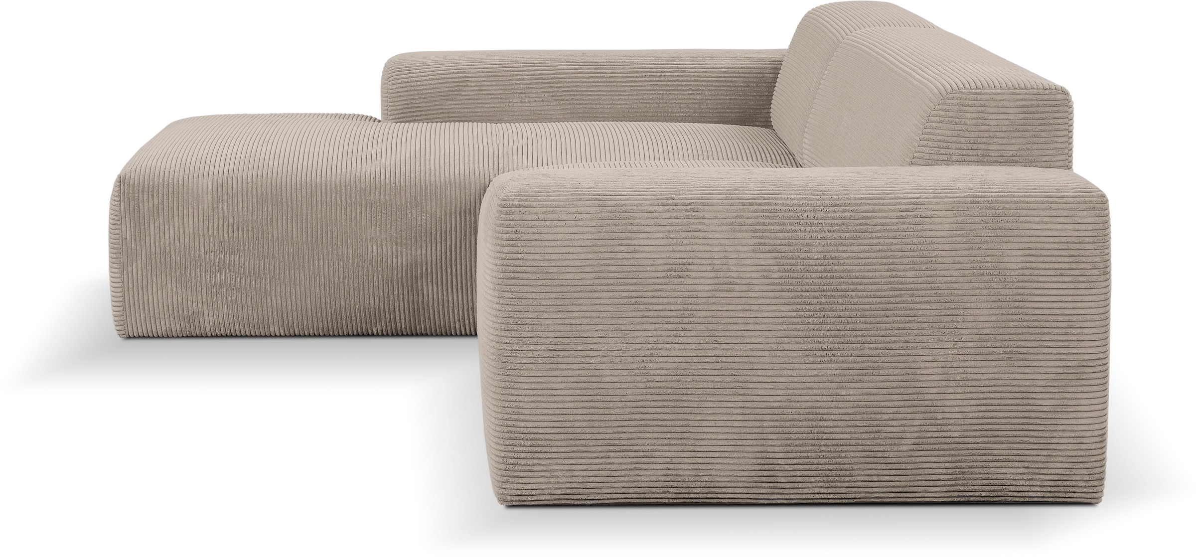 WERK2 Ecksofa »Zeus L-Form«, Curvy Trend Ecksofa mit urbaner Optik in weichem Cord