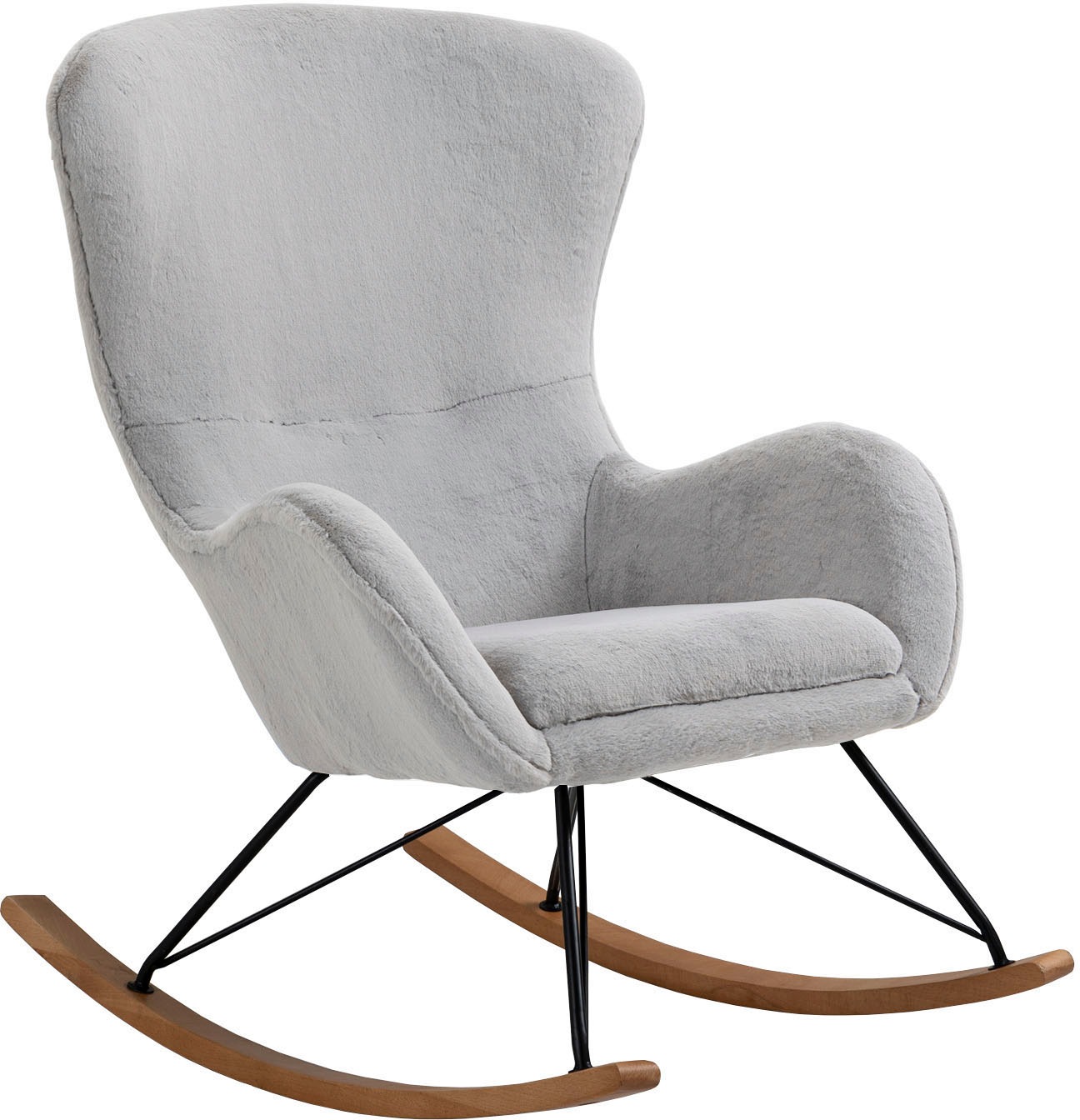 SalesFever Schaukelstuhl "Komfortabl und im Vintage-Stil" () in Lammfellopt günstig online kaufen