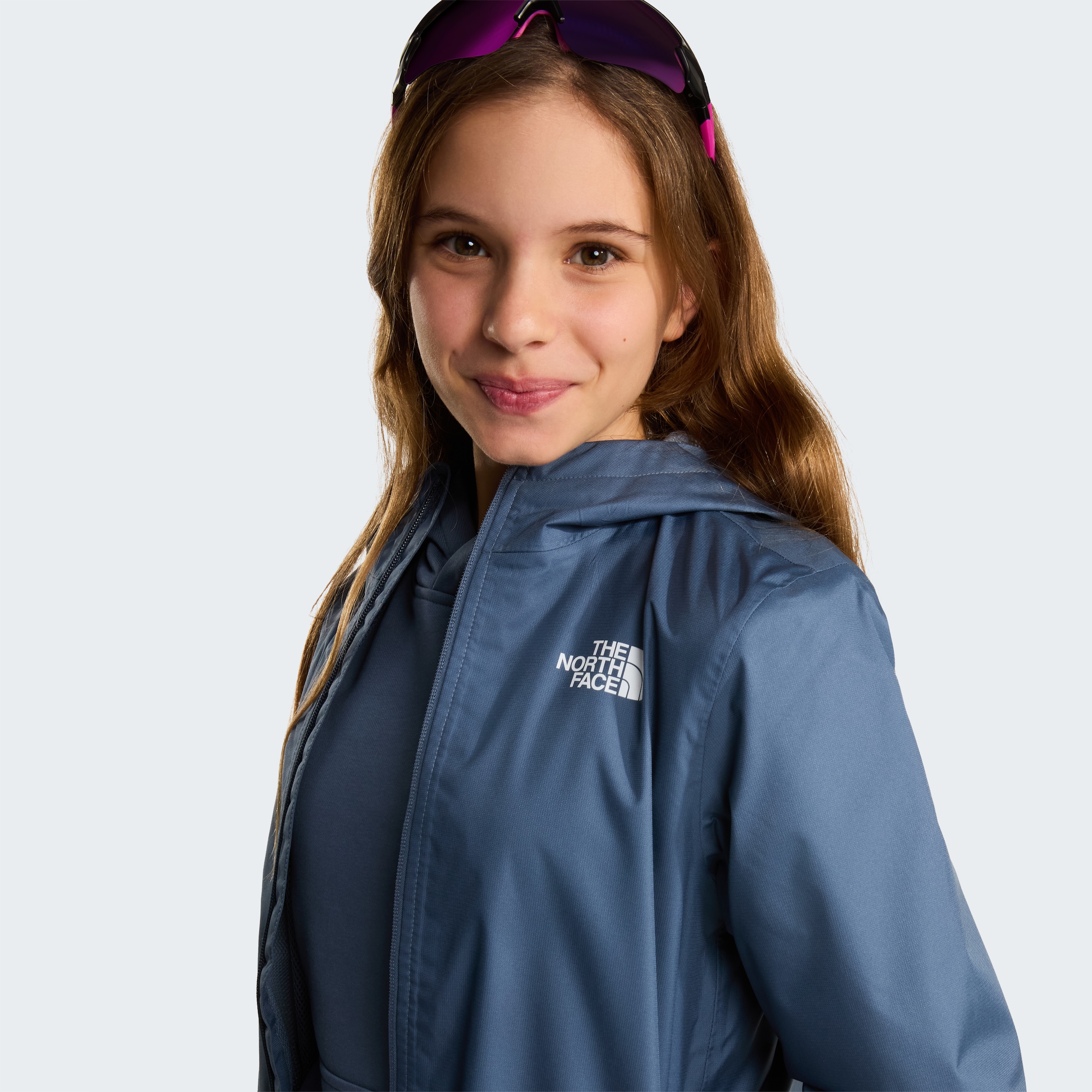 The North Face Regenjacke »TEEN ZIPLINE RAIN JACKET« für Jugendliche, mit fester Kapuze, mit RV-Garage