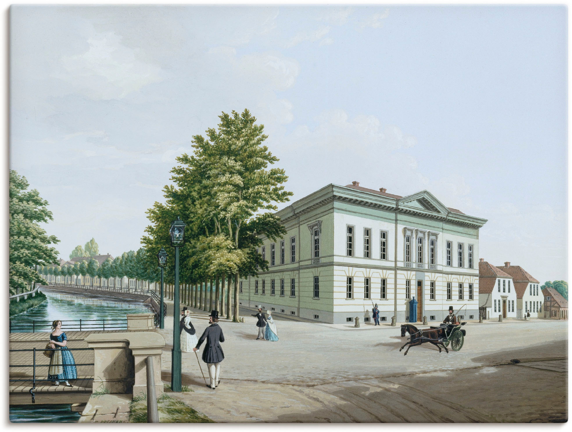 Artland Wandbild »Das Prinzenpalais in Oldenburg. Um 1848«, Gebäude, (1 St.),  als Leinwandbild, Wandaufkleber oder Poster in versch. Größen bestellen |  BAUR