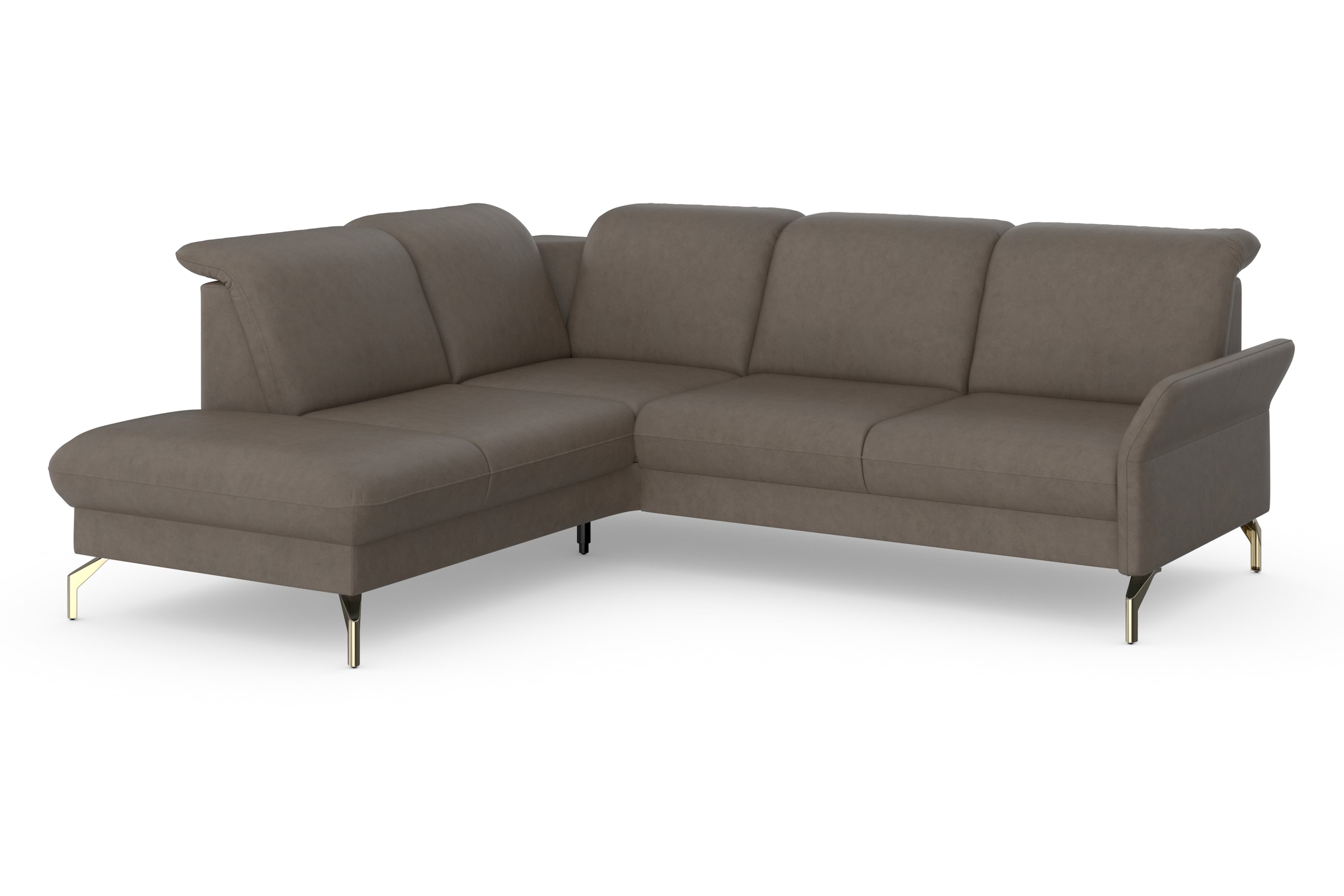 sit&more Ecksofa »Fashion L-Form«, wahlweise mit Kopfteilverstellung, Vorziehsitz, motorisch, Nickelfüße