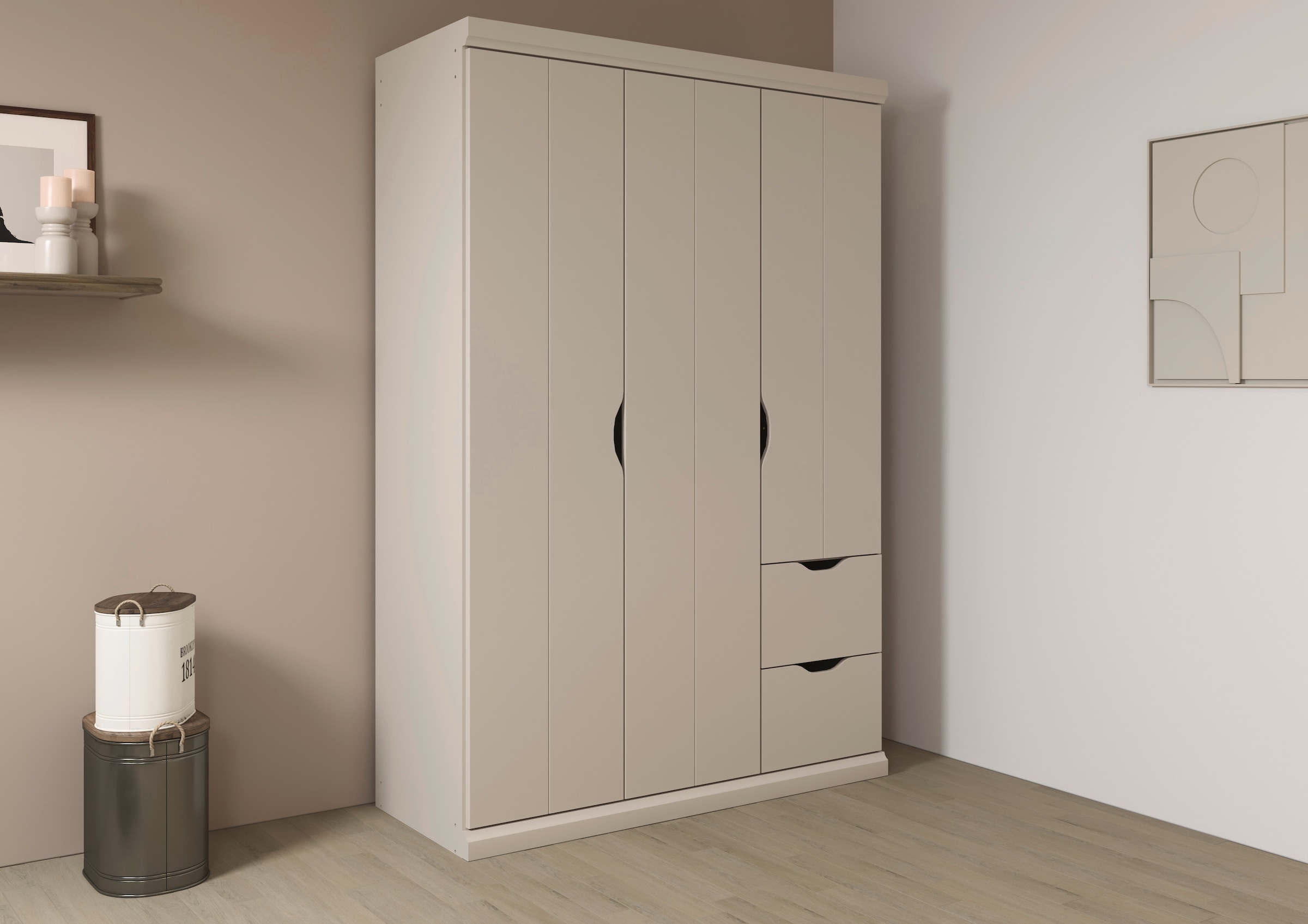 OTTO home Kleiderschrank "Mehrzweckschrank Aktenschrank Möbel Mietswohnung Schlafzimmer MARLENE" 3 verschiedene Ausstattungen BASIC/CLASSIC/PREMIUM (inkl. SOFT-CLOSE), in 3 Breiten 91/136/181 cm im Landhaus-Stil MADE IN GERMANY
