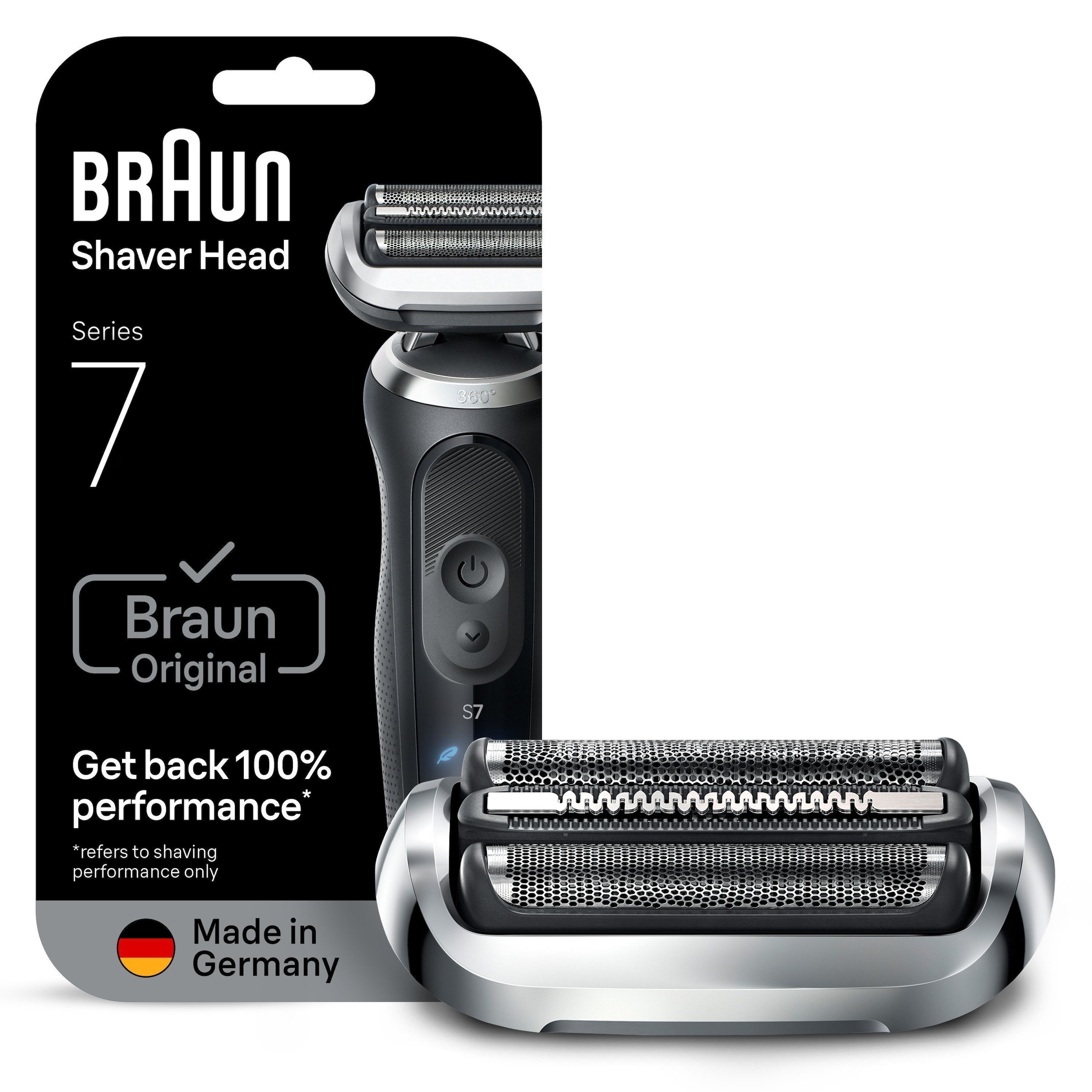 BRAUN Herren Ersatzscherkopf "Series 7 74S", silber, Scherköpfe, Kompatibel mit Braun Series 7 Rasierern der Generation 70, 71 und 72