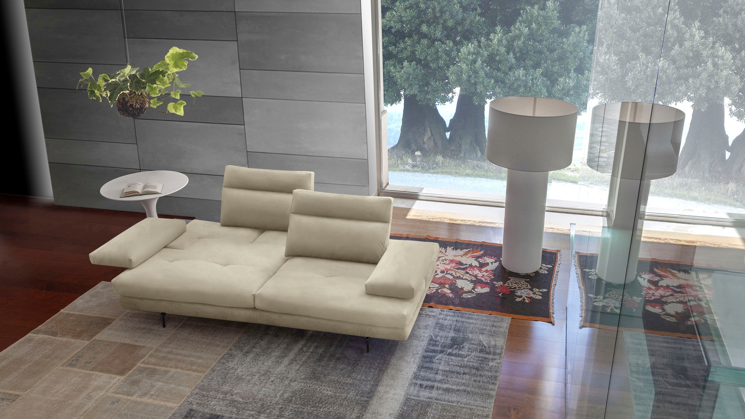 CALIA ITALIA Toby Wing 3-Seater Sofa Beige 2