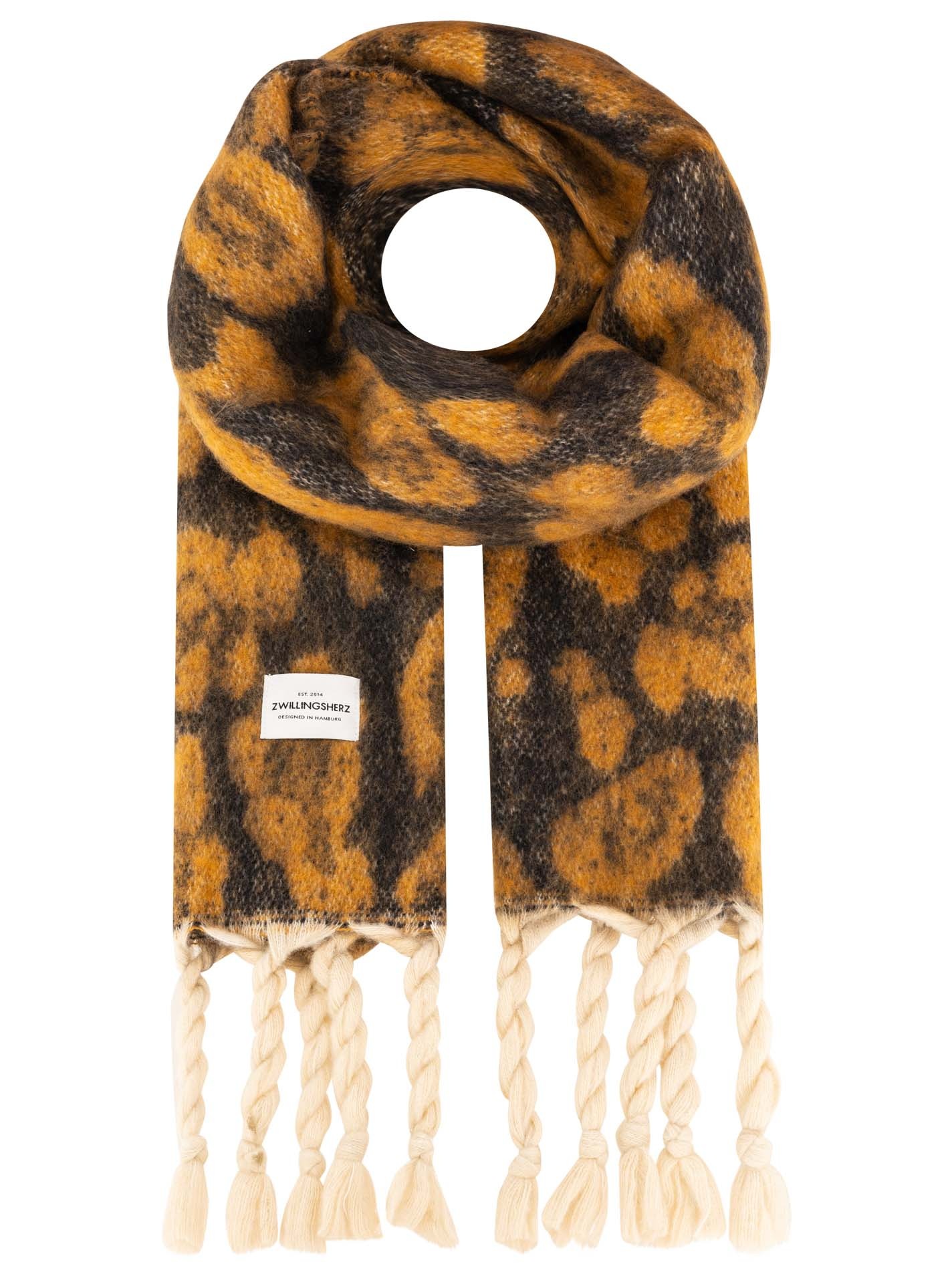 Zwillingsherz Modeschal ""Big Leo"" mit modischem Leomuster und Fransen günstig online kaufen