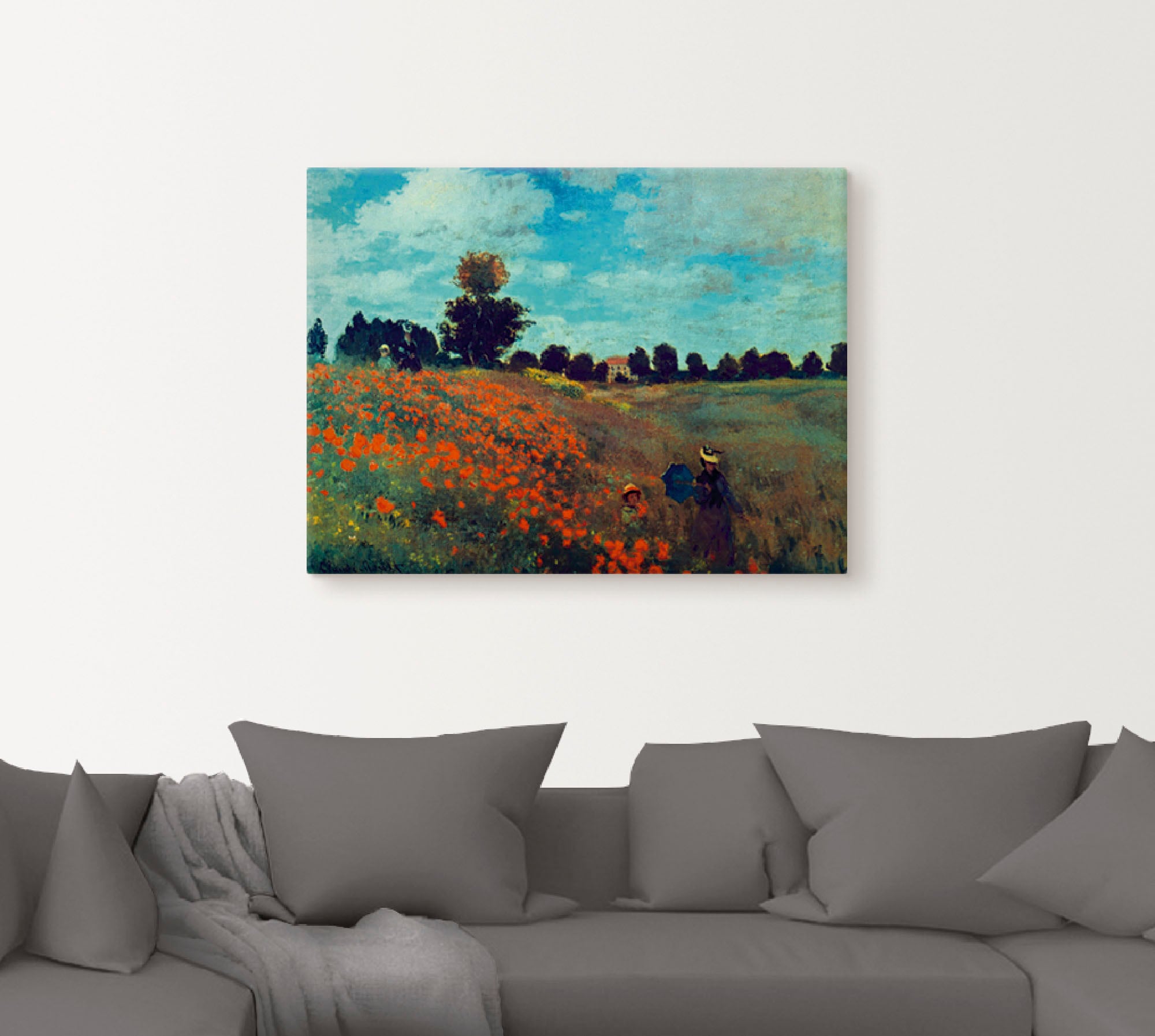 Artland Leinwandbild »Die Mohnblumen, 1873«, Blumenwiese, (1 St.), auf Keilrahmen gespannt