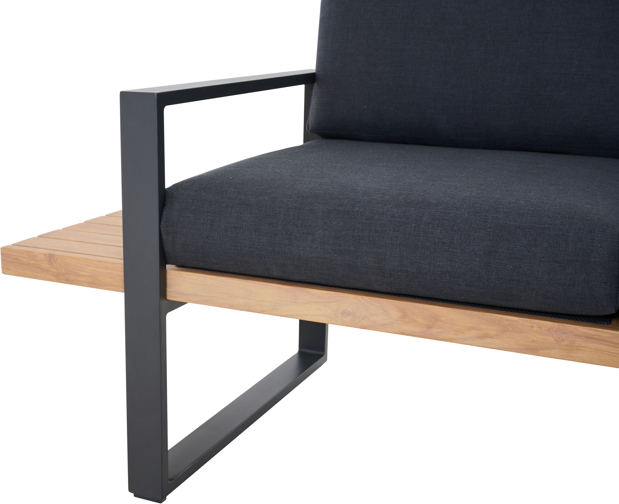 Siena Garden Gartensofa »BARI« Aluminium, teaklook, inkl. Kissen, Dining-Set 2-teilig