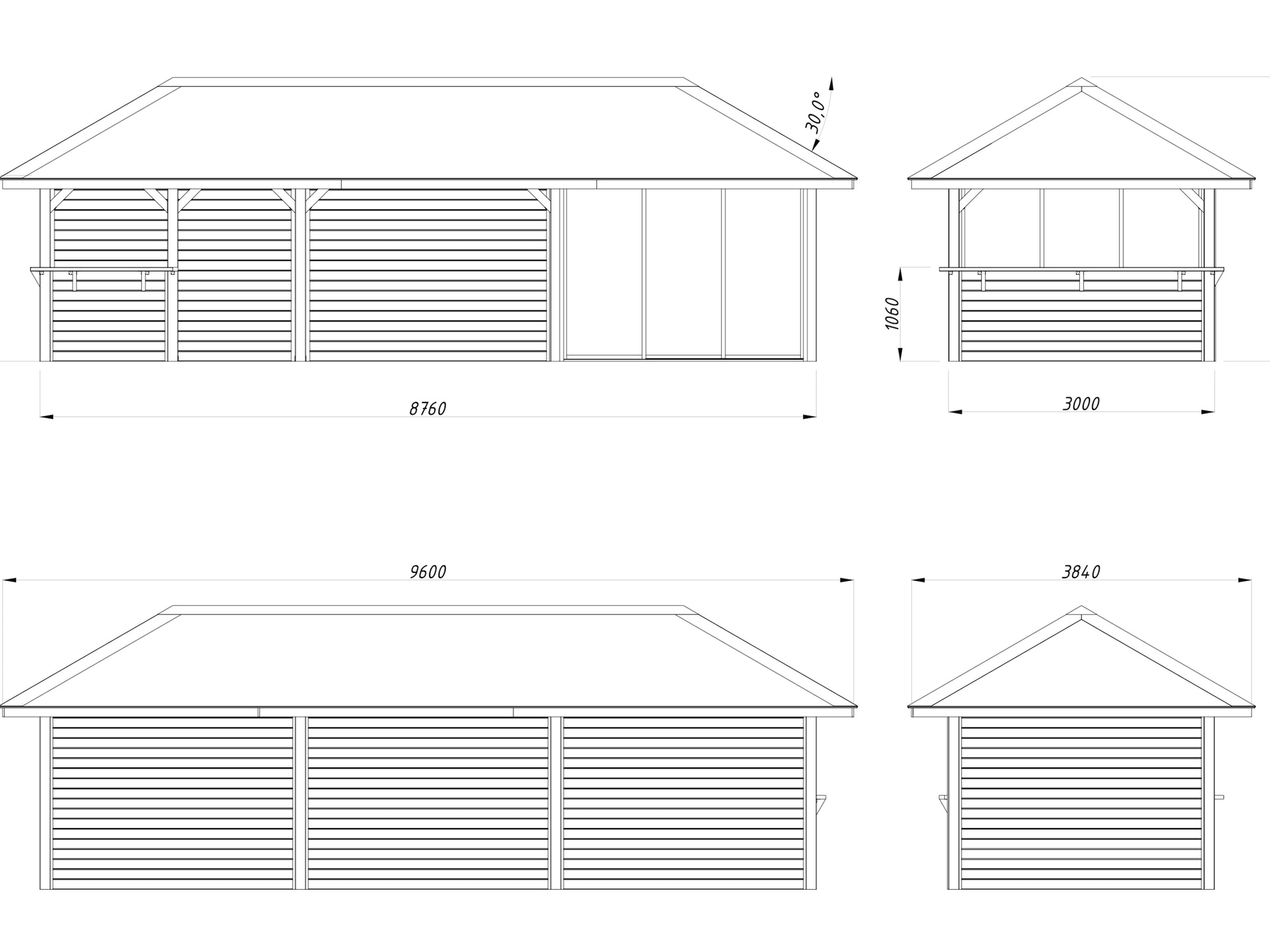 Palmako Gartenhaus »Bianca 24,9 m², Set 215 Slide«