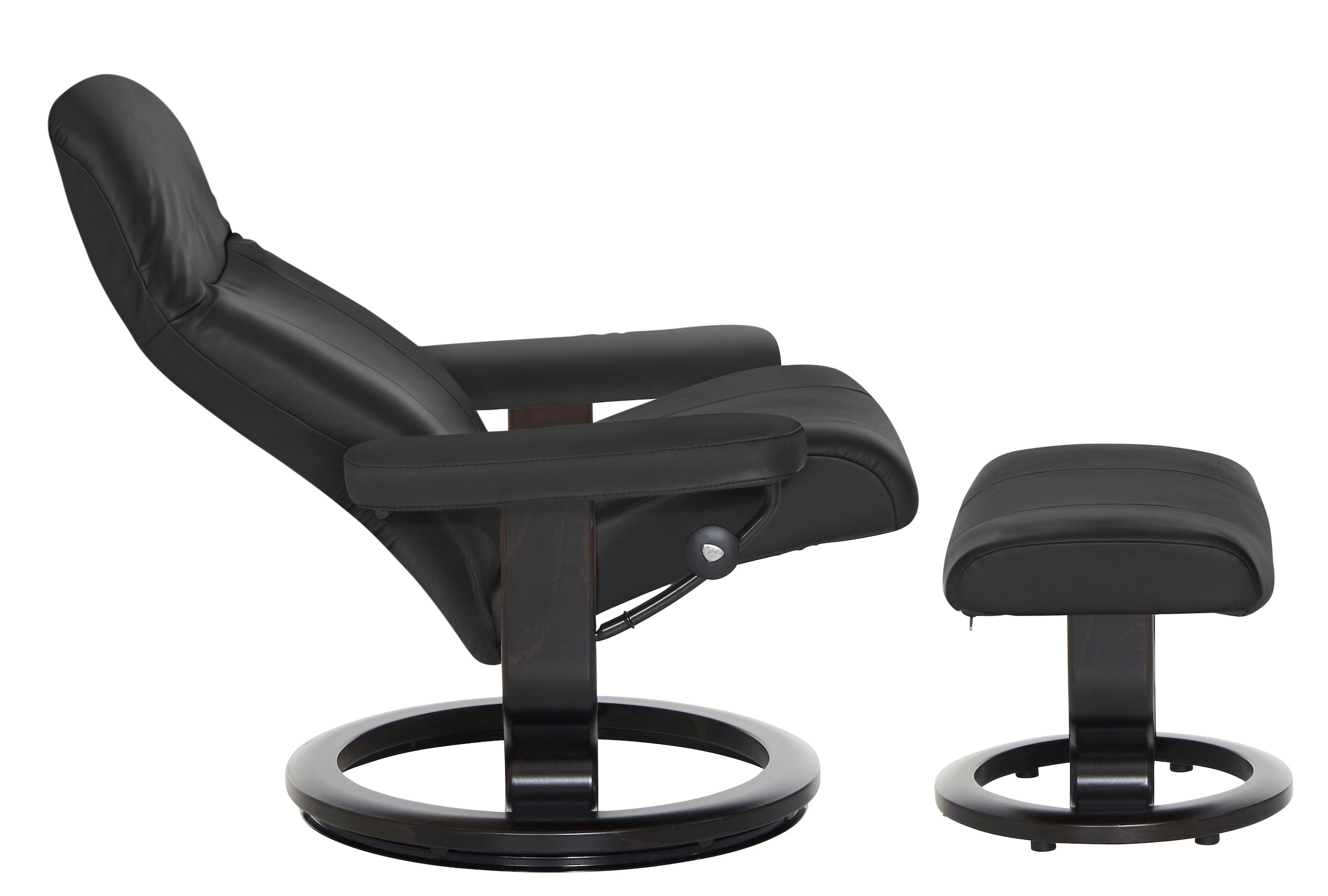 Stressless® Relaxsessel »Garda«, (Set, Relaxsessel mit Hocker), mit Hocker, mit Classic Base, Größe M, Gestell Wenge