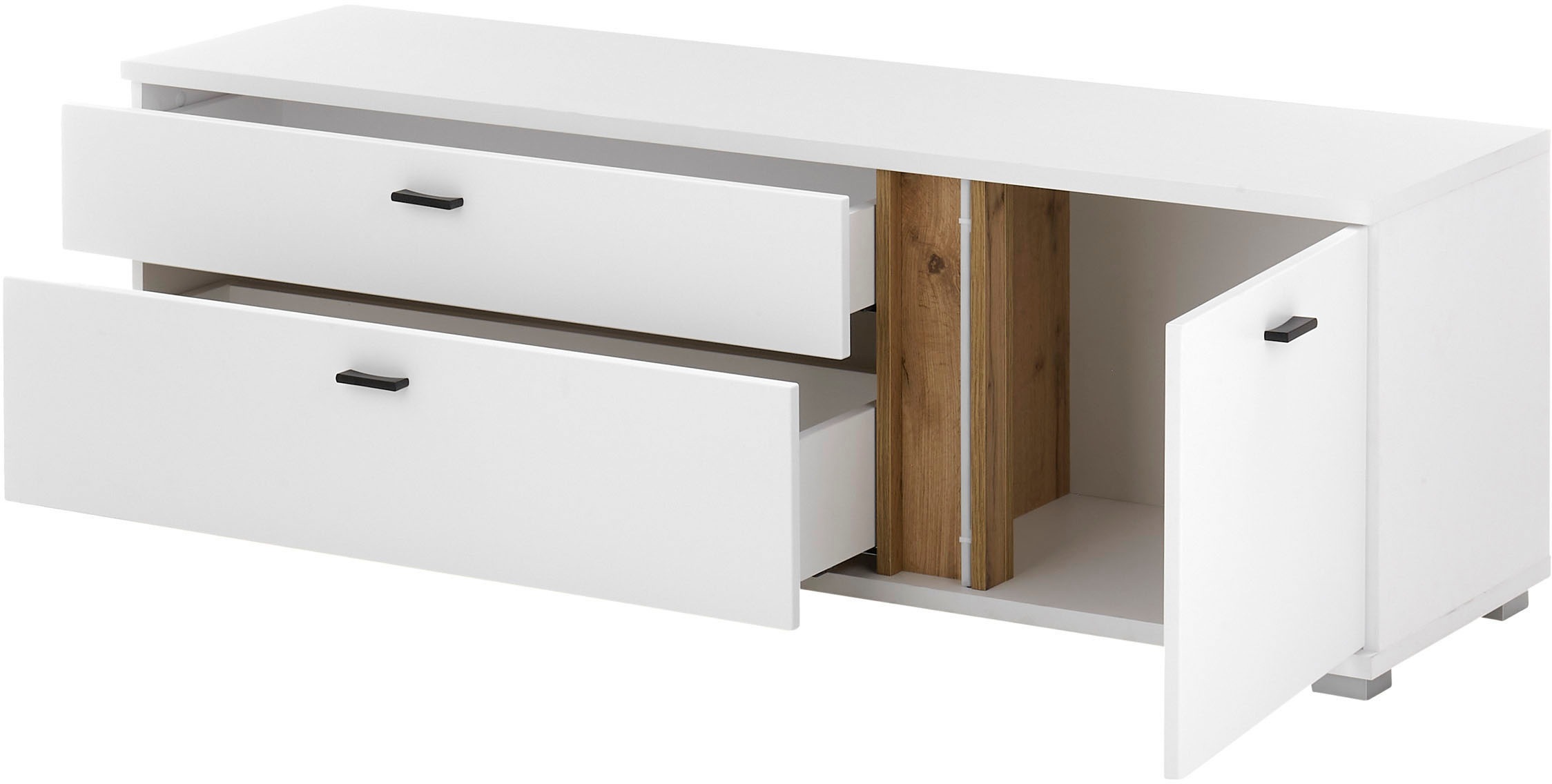 INOSIGN Lowboard »LONG ISLAND«, (1 St.), in moderner Trendfarbe,inklusive senkrechter Beleuchtung,Breite 150 cm