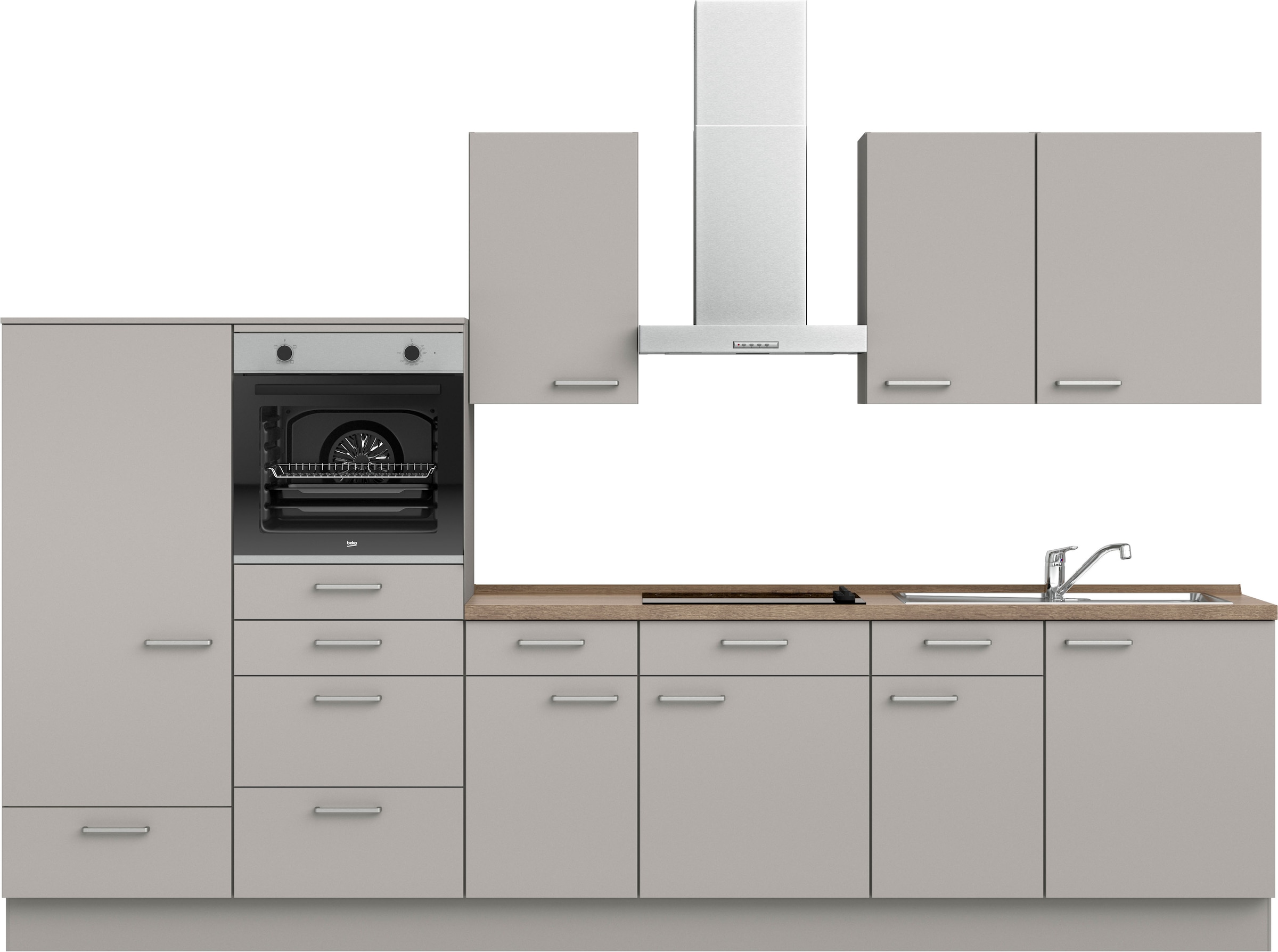 nobilia 1100000002199 ""Touch I", NEU: individuell anpassbar mit gratis Profi-Beratung" vormontiert, Breite 330 cm, Ausrichtung wählbar, wahlw. mit E-Geräten