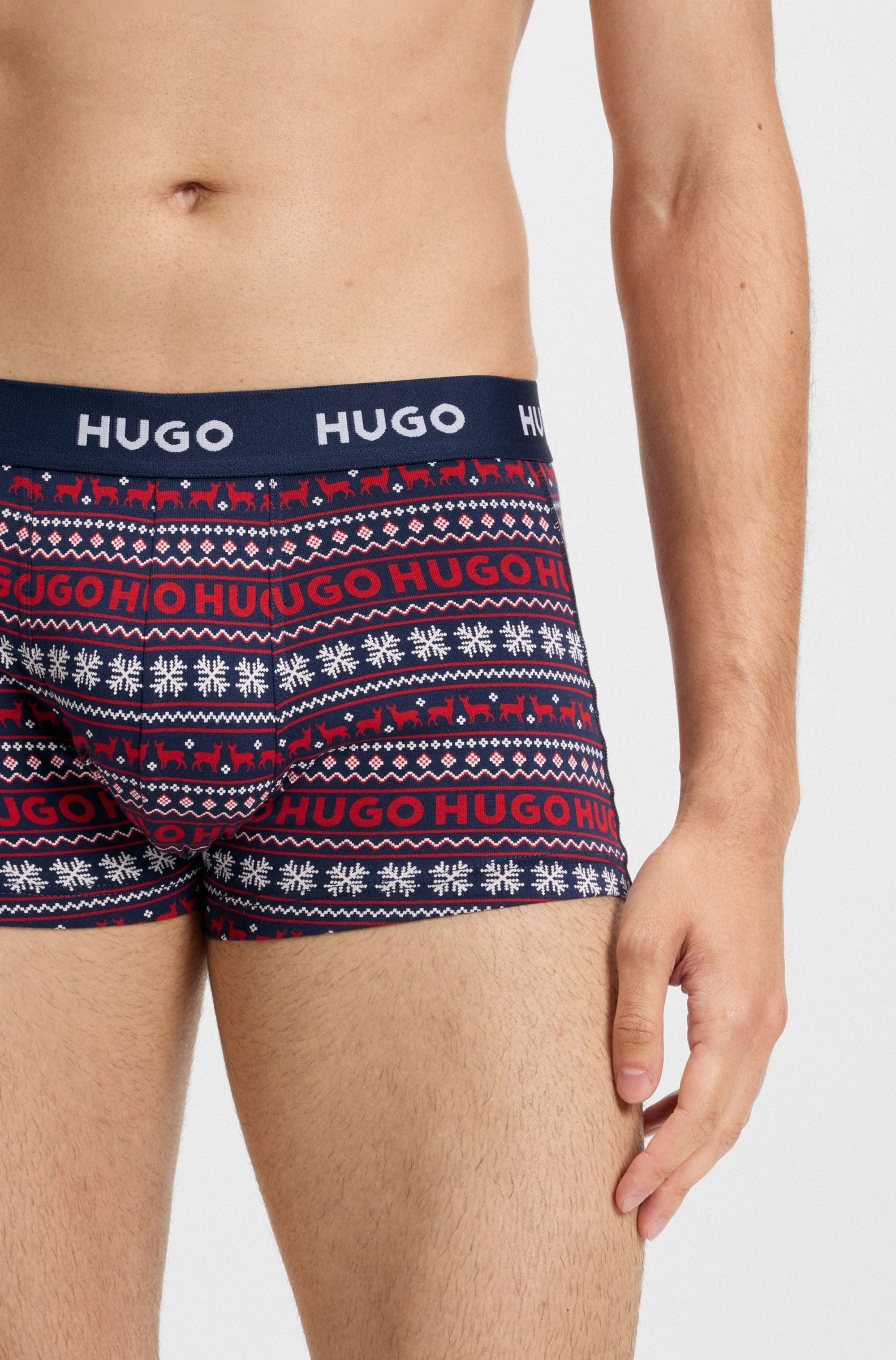 HUGO Underwear Trunk »TRUNK TRIPLET DESIGN« Packung, 3 Stk. mit Logobund