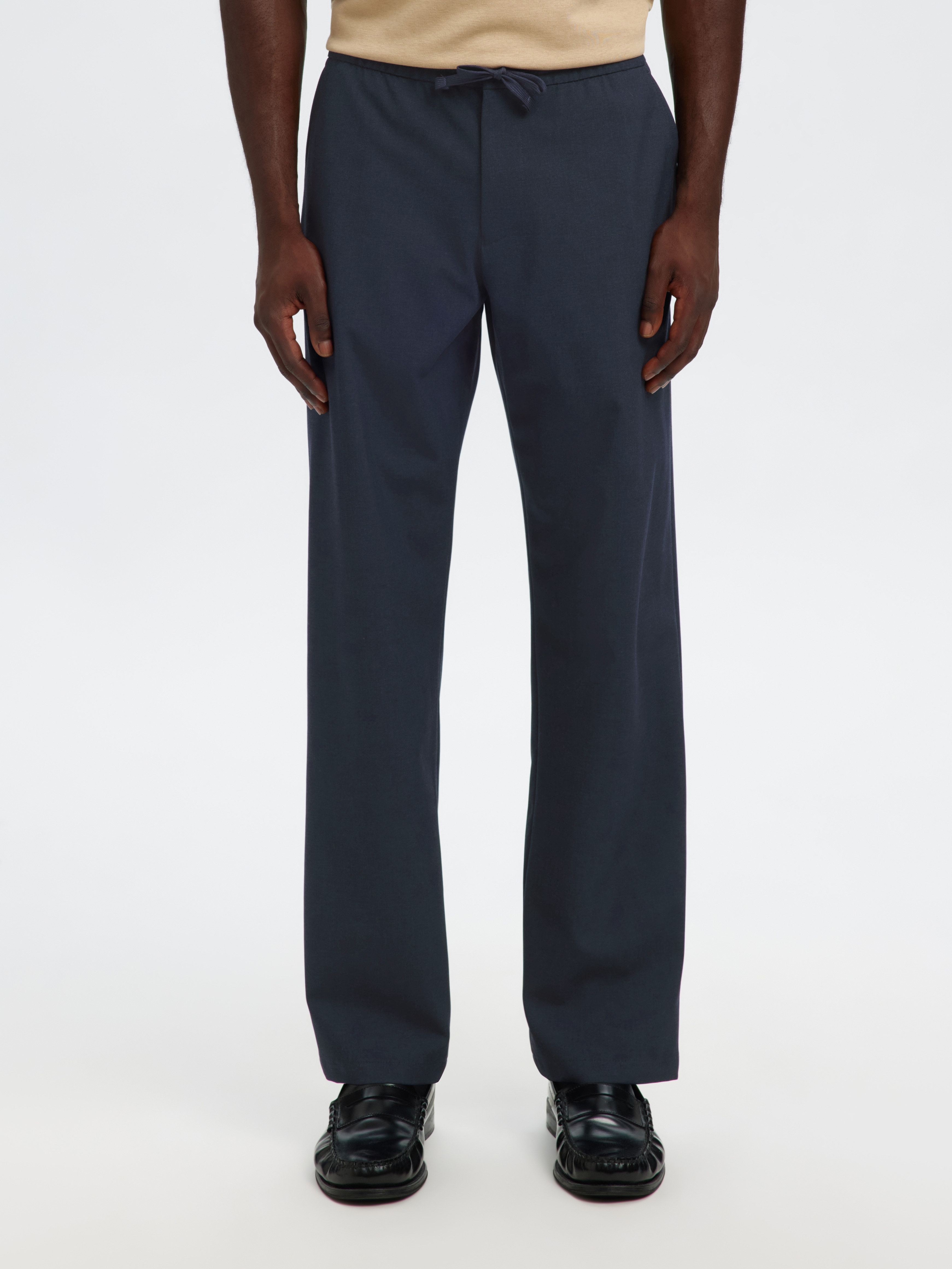 SELECTED Schlupfhose "SLH196-STRAIGHT ROBERT STRING PANT NOOS" Materialmix, straight fit