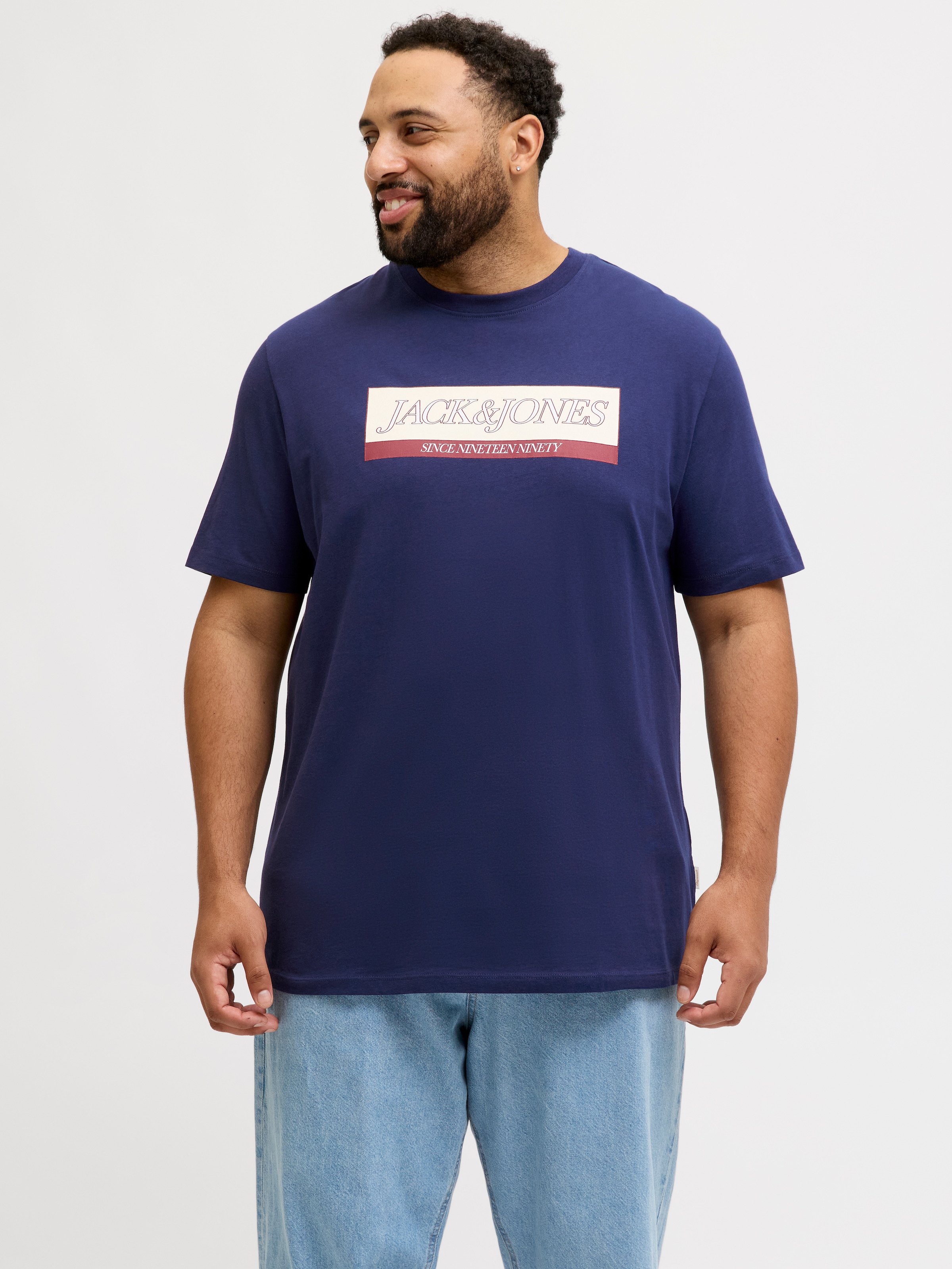 Jack & Jones PlusSize T-Shirt "JORINWOOD BLOCK BRANDING TEE SS CN PLS" günstig online kaufen