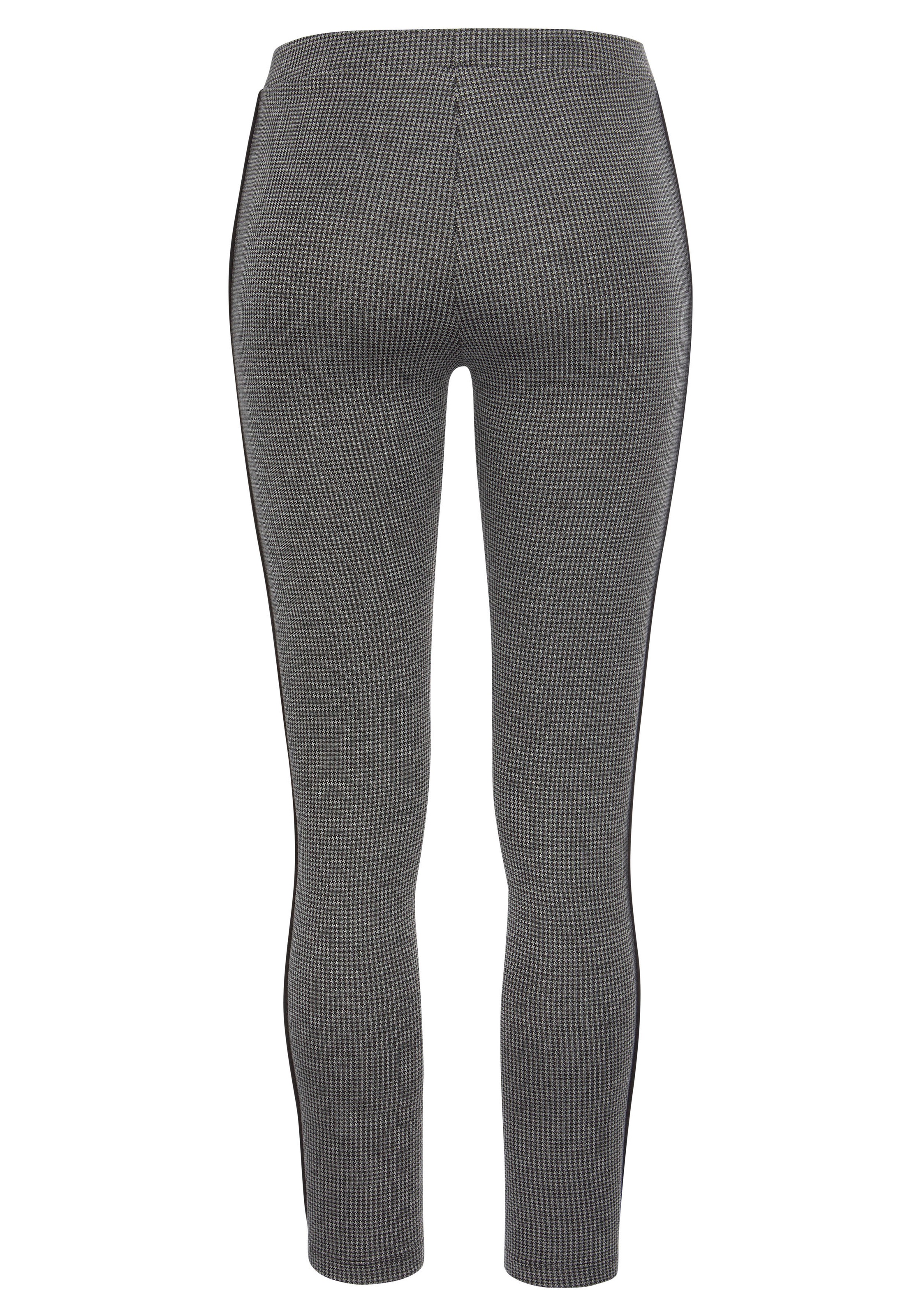 Leggings LASCANA, Damen, Gr. 32/34, N-Gr, schwarz-weiß (schwarz, weiß), Strick, Obermaterial: 67% Polyester, 31% Viskose, 2% Elasthan, gemustert, figurbetont lang, Hosen Leggings, mit Pepita Muster 3