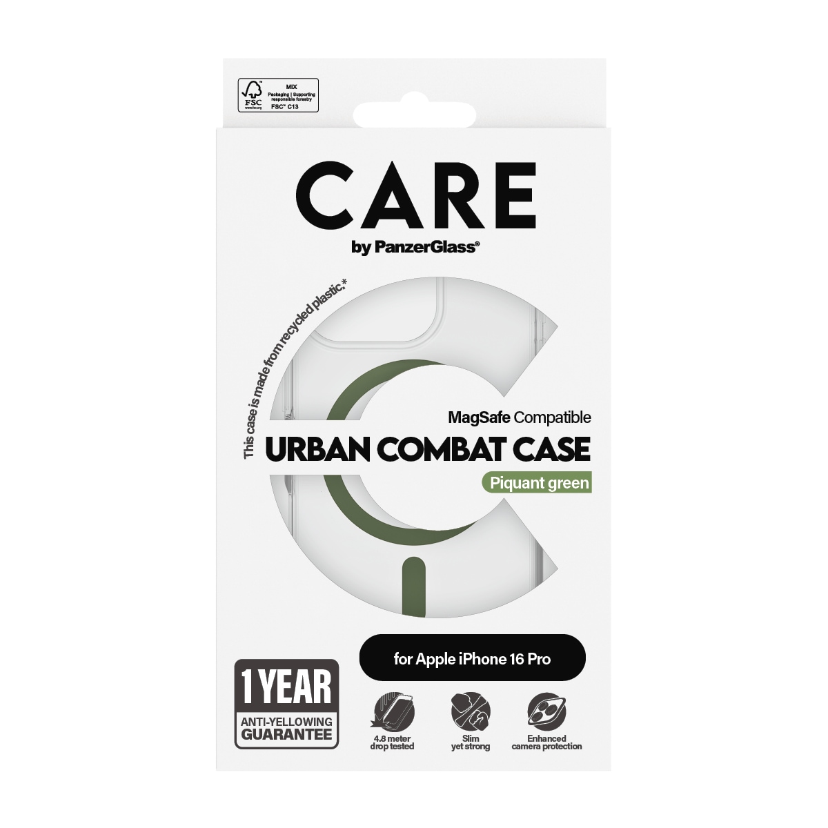 CARE by PanzerGlass Handyhülle »Urban Combat Case für Apple iPhone 16 Pro«, iPhone 16, Backcover, Schutzhülle, Handyschutzhülle, Case, Schutzcase, stoßfest