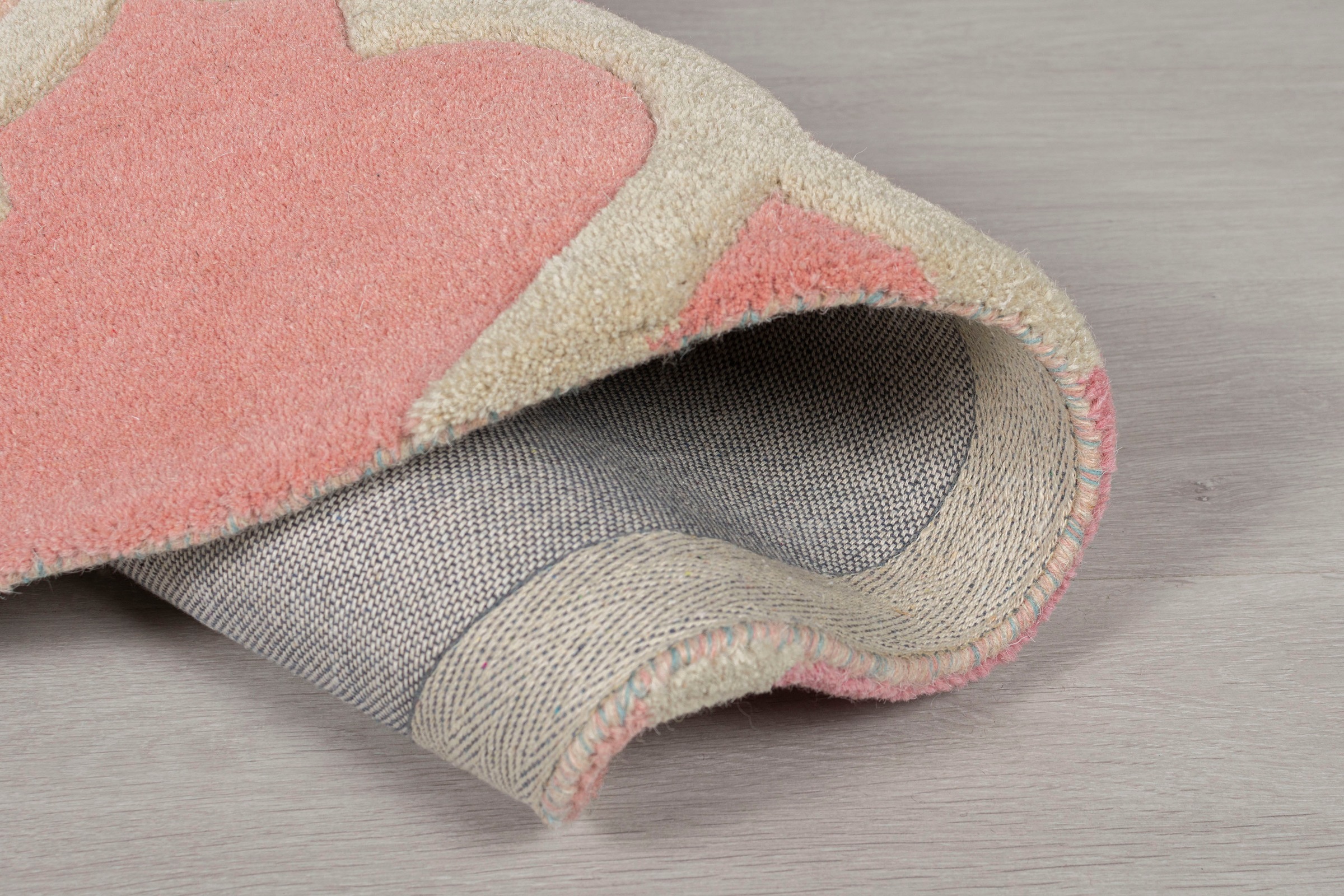 FLAIR RUGS Wollteppich »Rosella«, rund, 10 mm Höhe, mit Hoch-Tief-Effekt, Wohnzimmer