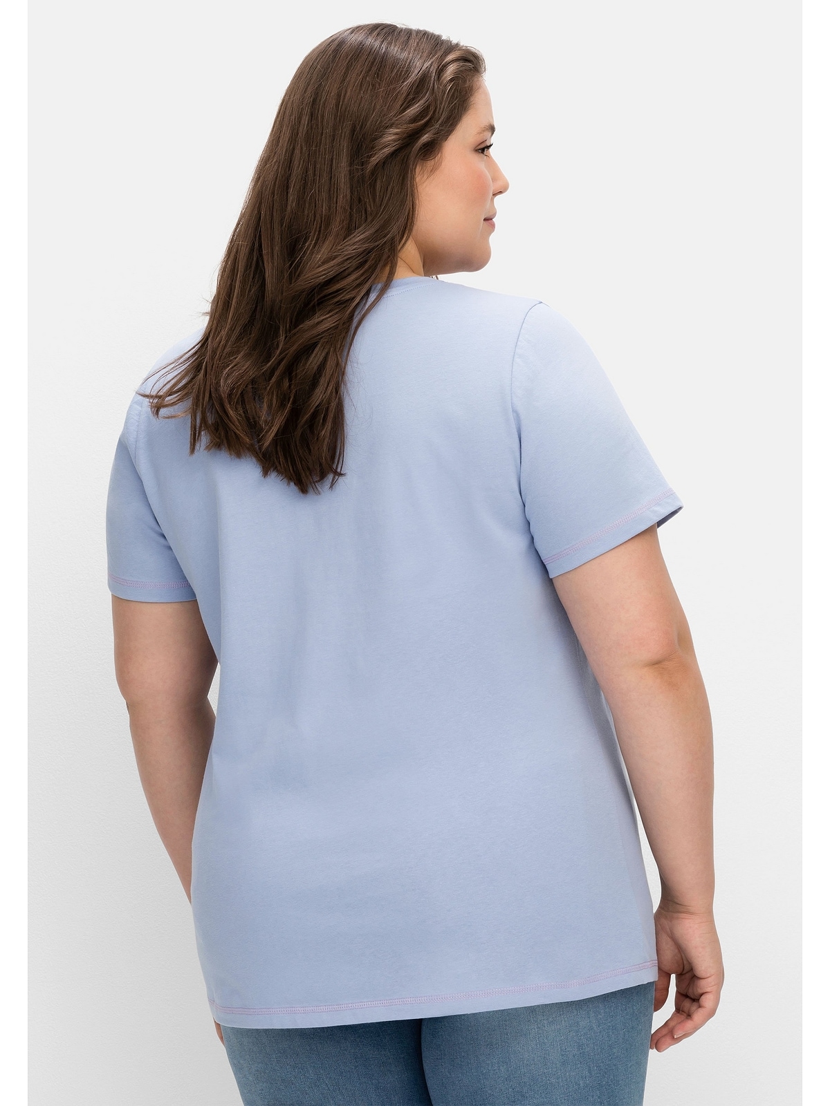 Sheego T-Shirt »Große Wordingprint, bestellen tailliert für leicht Größen«, BAUR | mit