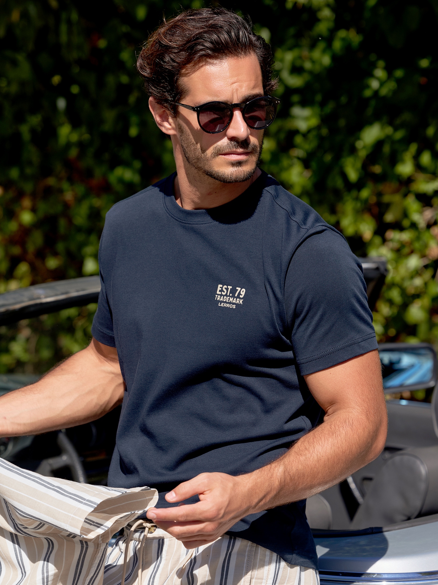 LERROS T-Shirt "Baumwoll-T-Shirt mit bequemem Rundhalsausschnitt und Print"