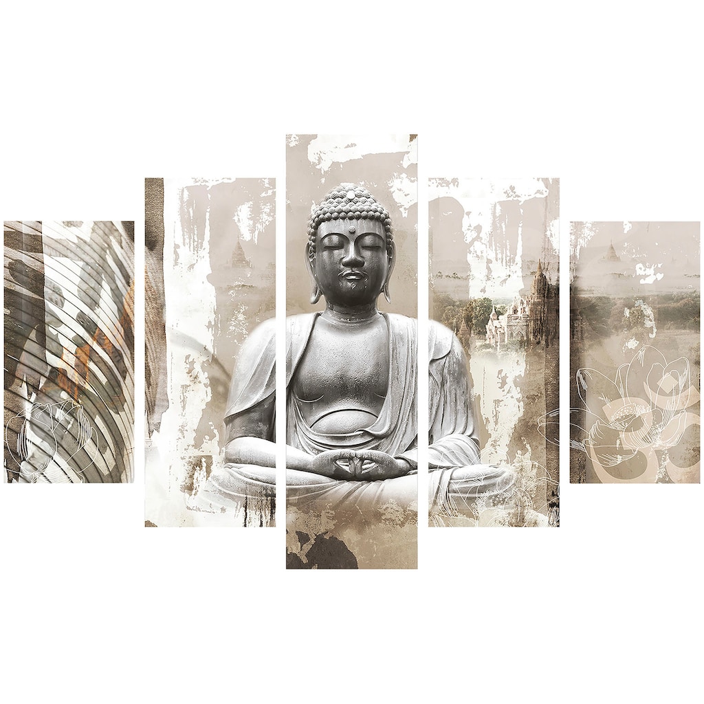 Art for the home Leinwandbild »Buddha XXL«, (Set, 5 St.)