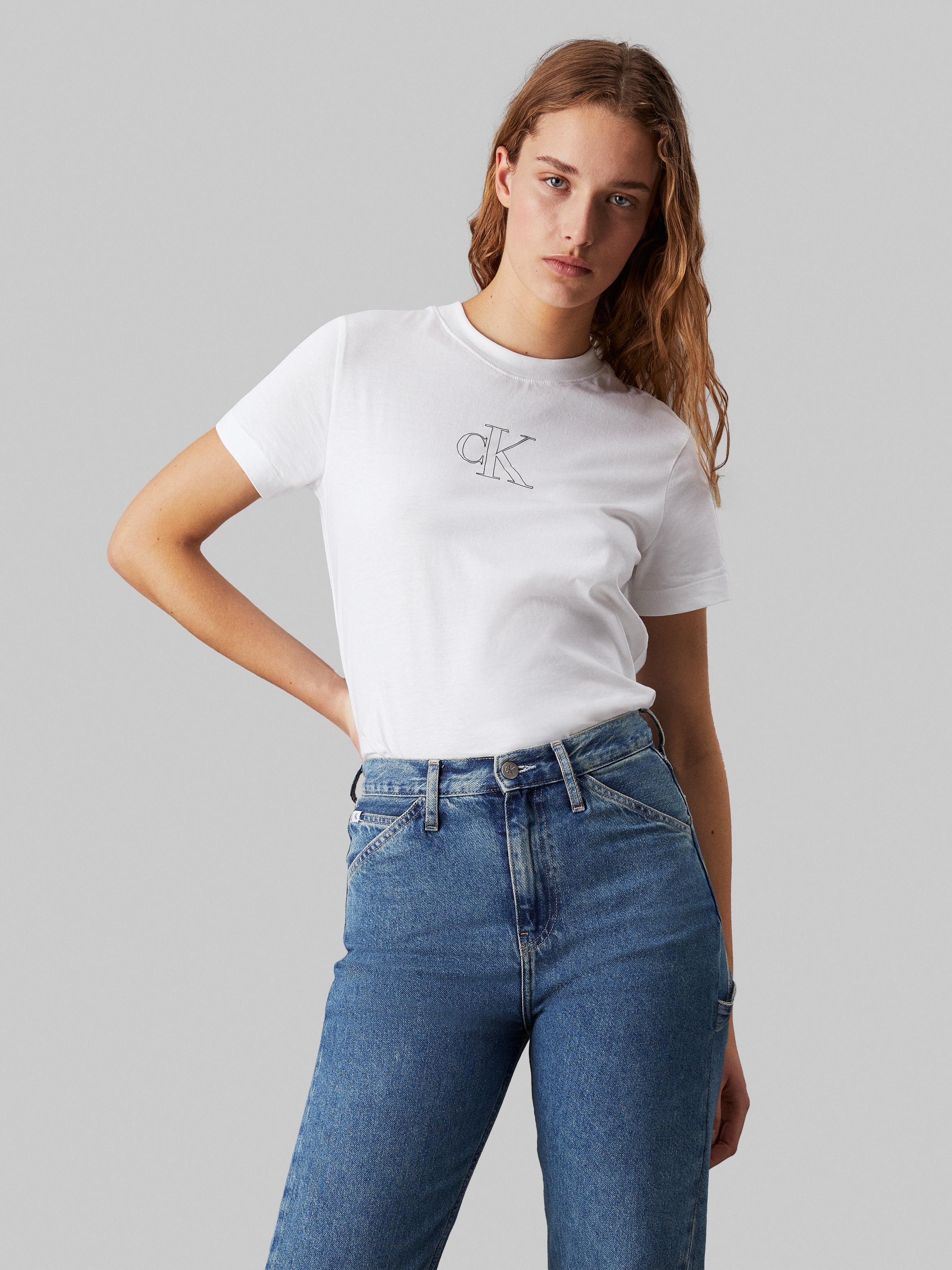 Calvin Klein Jeans T-Shirt "OUTLINED CK REGULAR TEE", mit Markenlabel günstig online kaufen