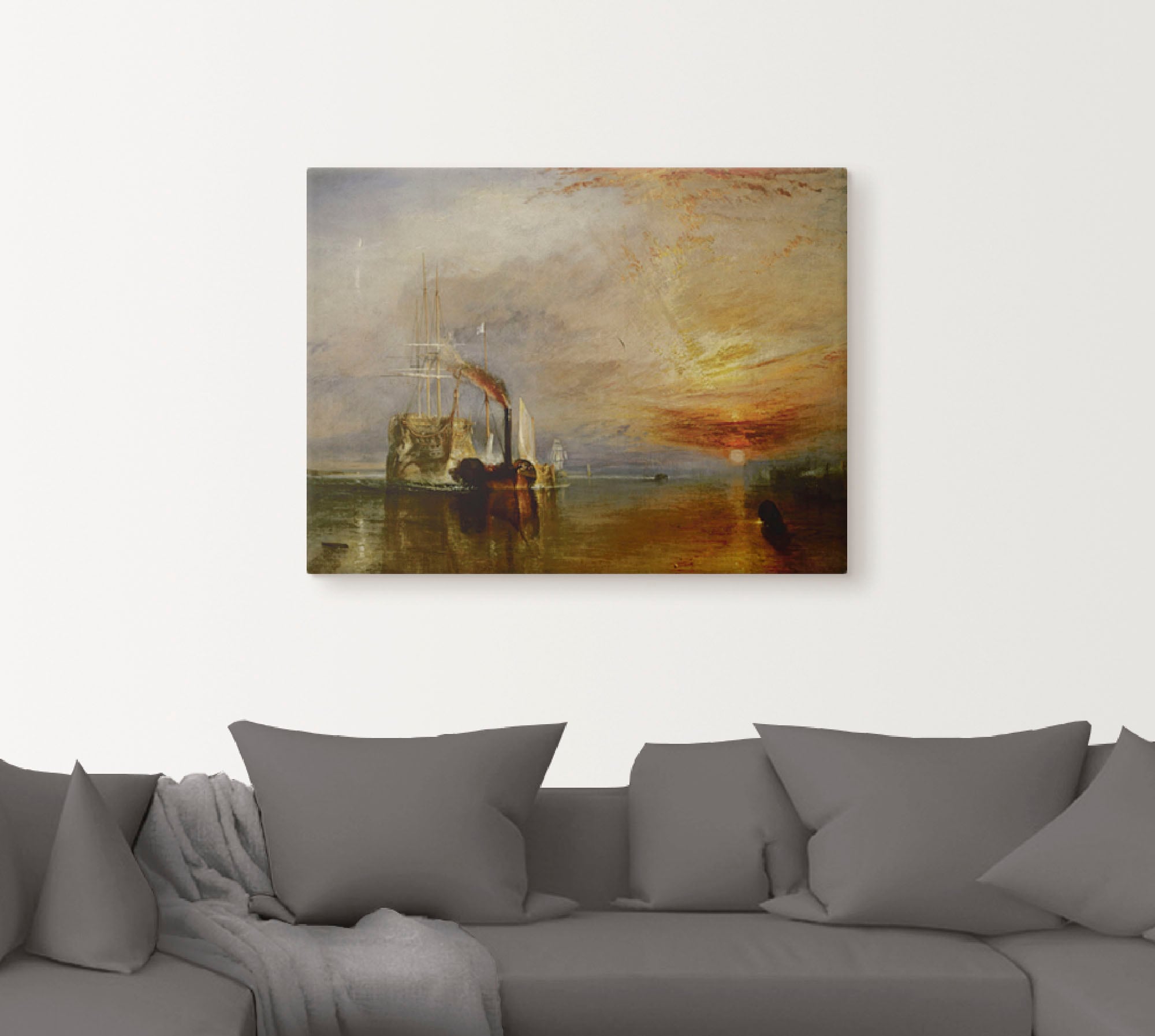 Artland Leinwandbild »Die Temeraire an ihrem Ankerplatz«, Gewässer, (1 St.), auf Keilrahmen gespannt