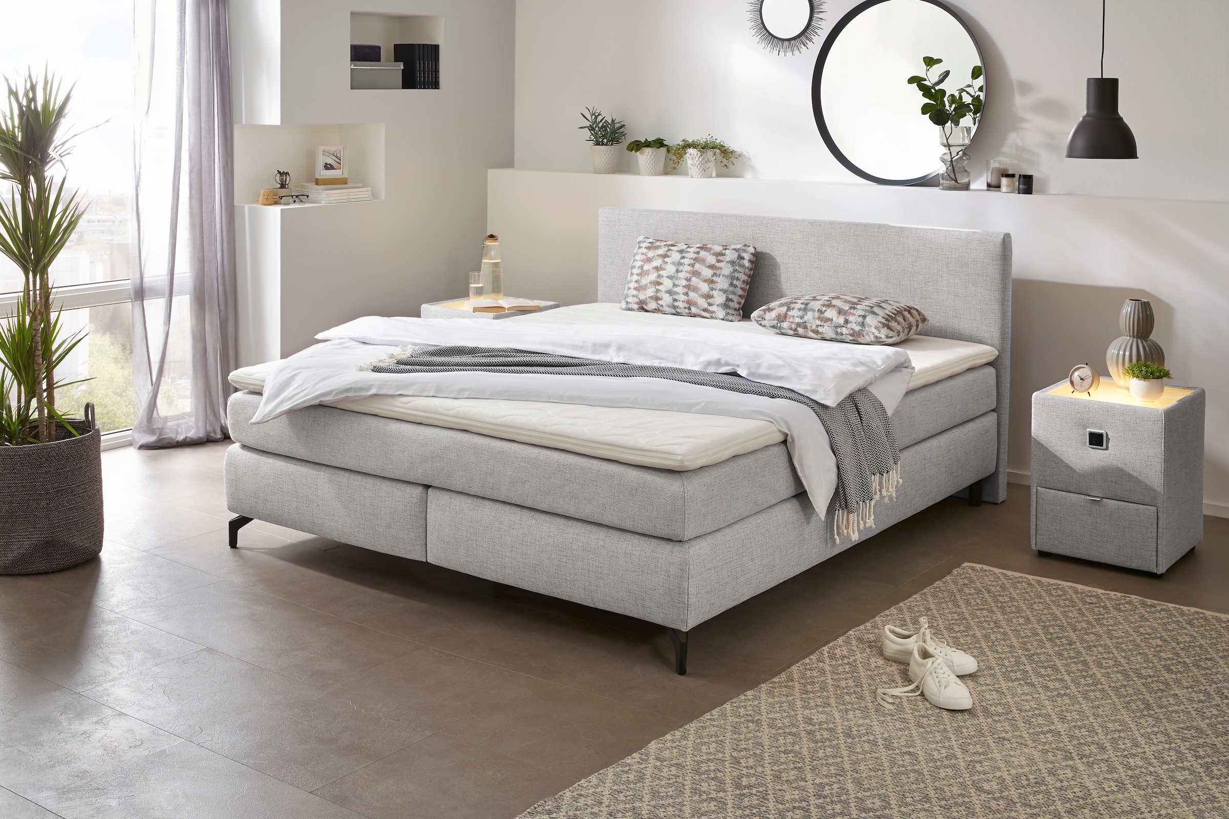 Jockenhöfer Gruppe Boxspringbett ""Alinas" inkl. Topper" erhältlich in unterschiedlichen Breiten und Farbvarianten