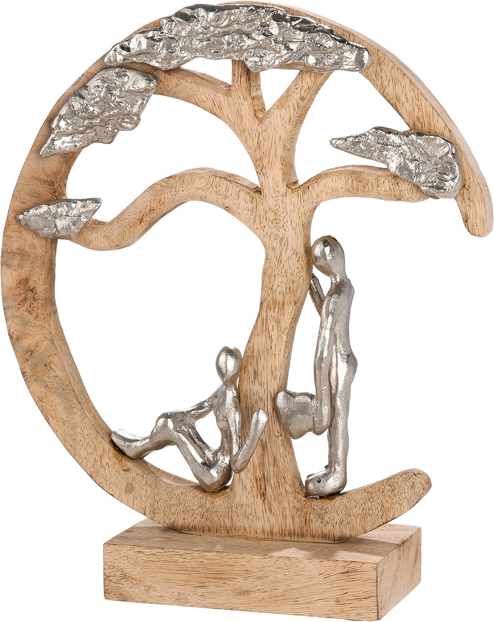 GILDE Skulptur "Skulptur rund Couple under a tree" Paar Romantik Geborgenheit Natur Idylle Zweisamkeit