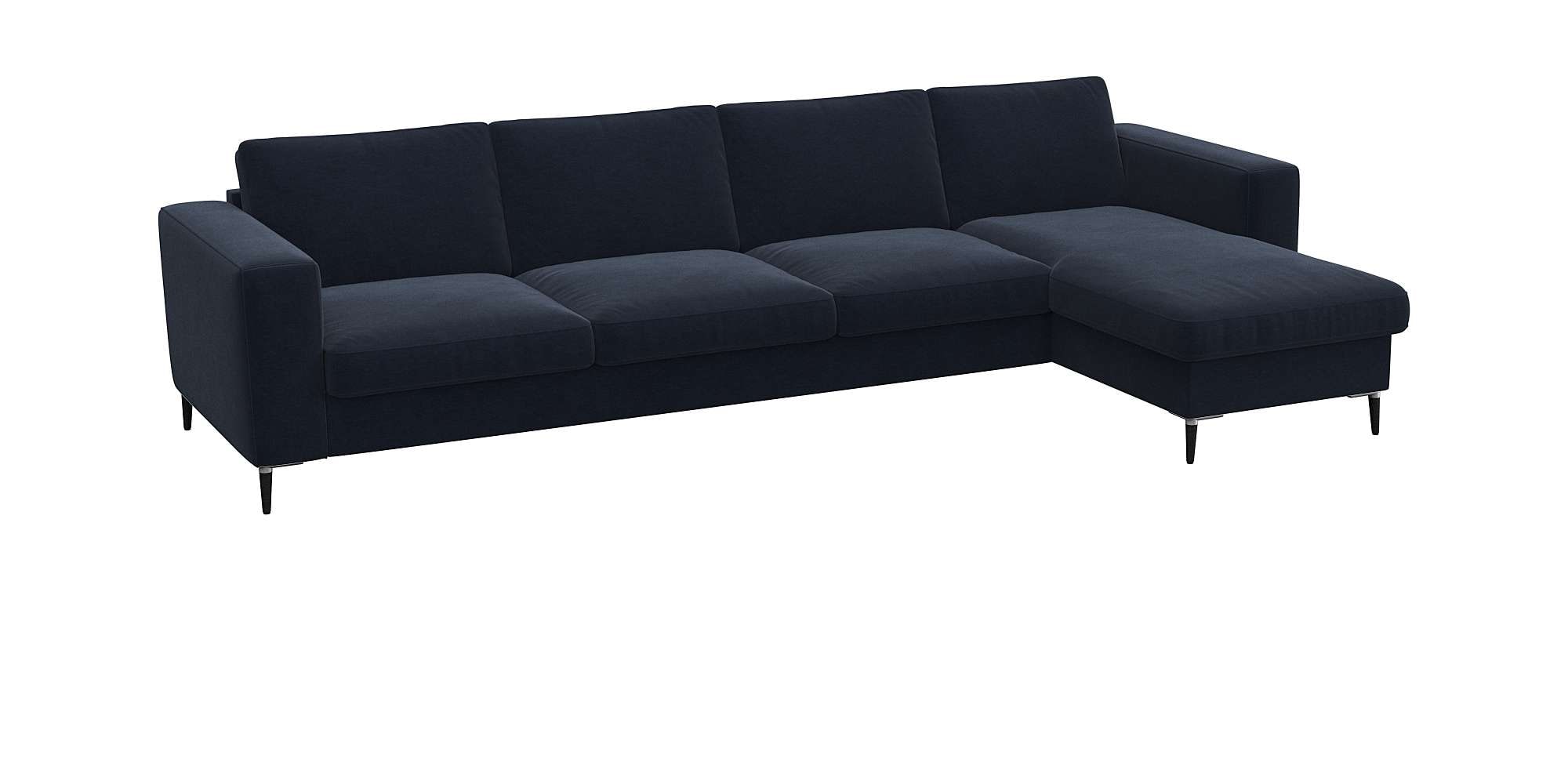 FLEXLUX Ecksofa »Fiore, super Sitzkomfort durch Kaltschaum im Sitz, L-Form«, breite Armlehnen, Füße Alu+schwarz
