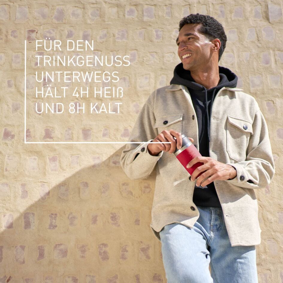 Emsa Thermobecher »Travel Mug Classic, mit 360°-Trinköffnung, auslaufsicher, rutschfest« 4h heiß, 8h kalt - 360 ml / 6h heiß, 12h kalt - 500 ml, 100% dicht