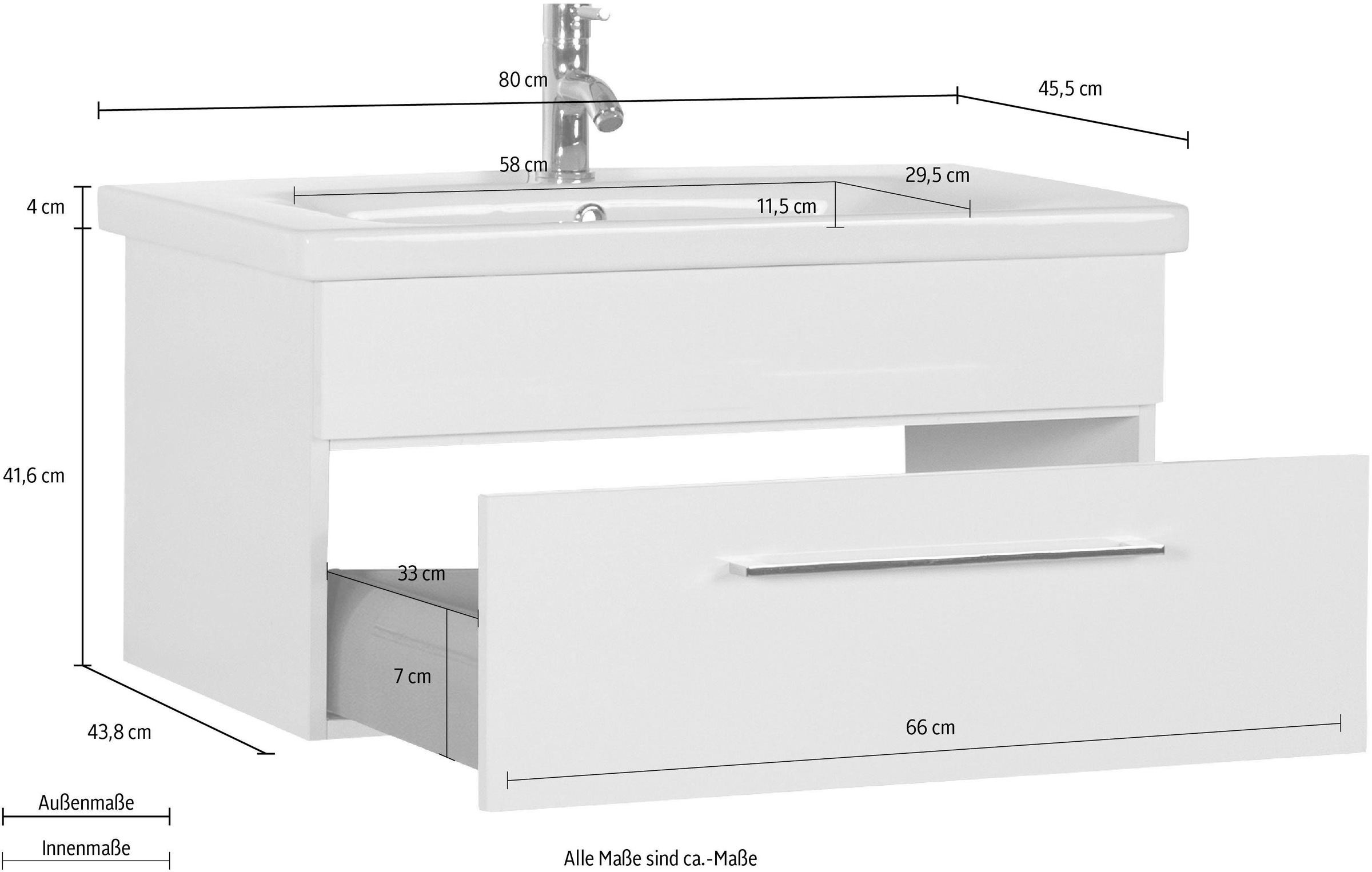 MARLIN Waschtisch »3400 Basic«, Breite 80 cm