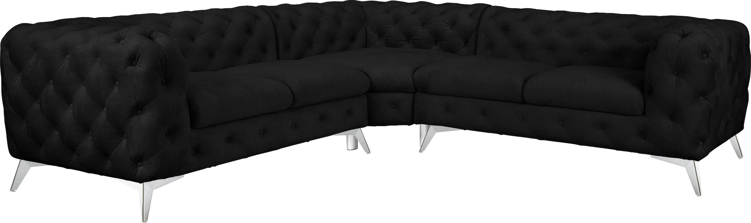 Home affaire Chesterfield-Sofa "Ecksofa GLYNIS L-Form mit Wellenunterfederu günstig online kaufen