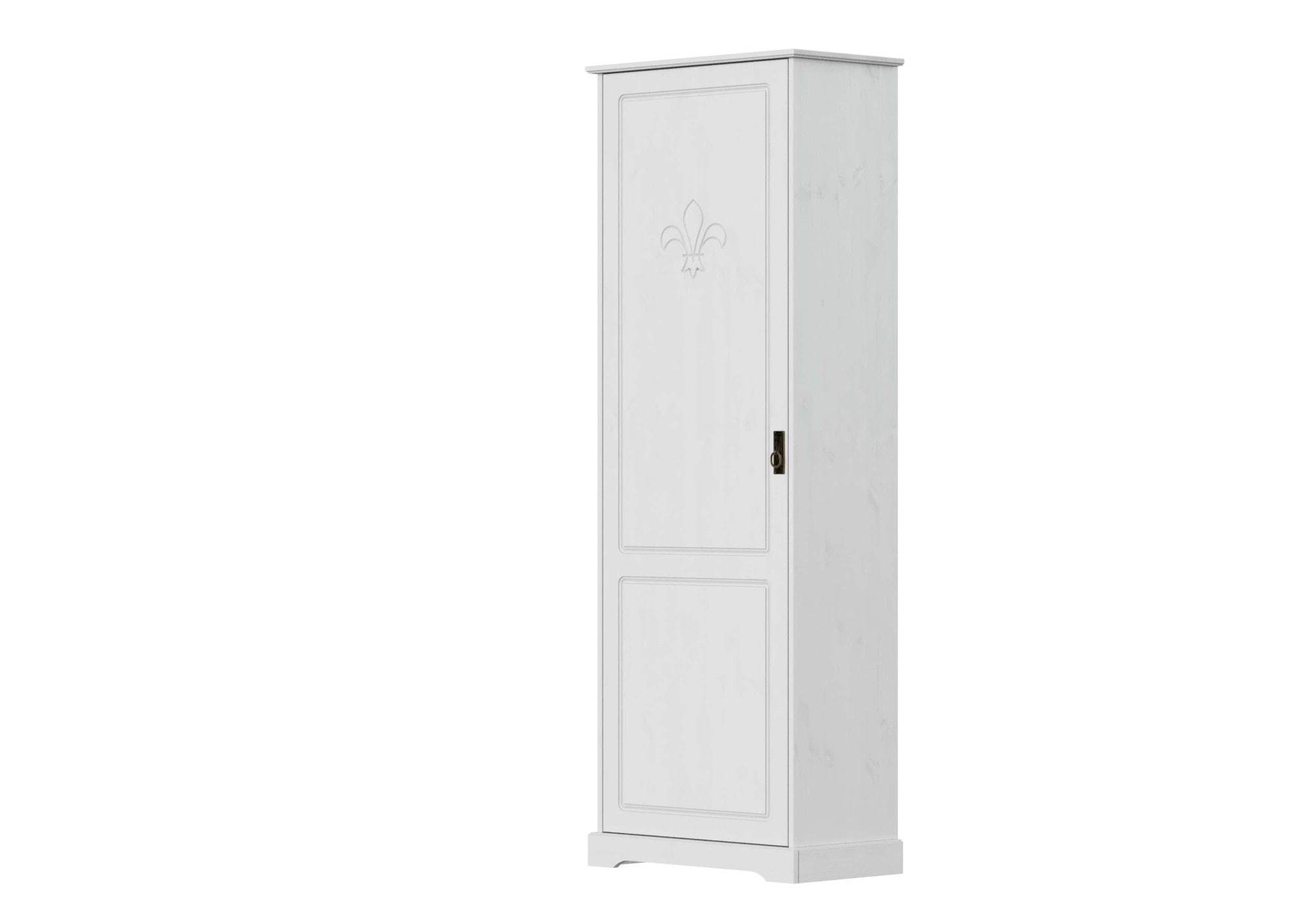 Home affaire Garderobenschrank »Lille Mehrzweckschrank Breite/Höhe: 67/187 cm«, aus massiver Kiefer, mit schöner Lilien-Fräsung, Jugendstil-Griffe